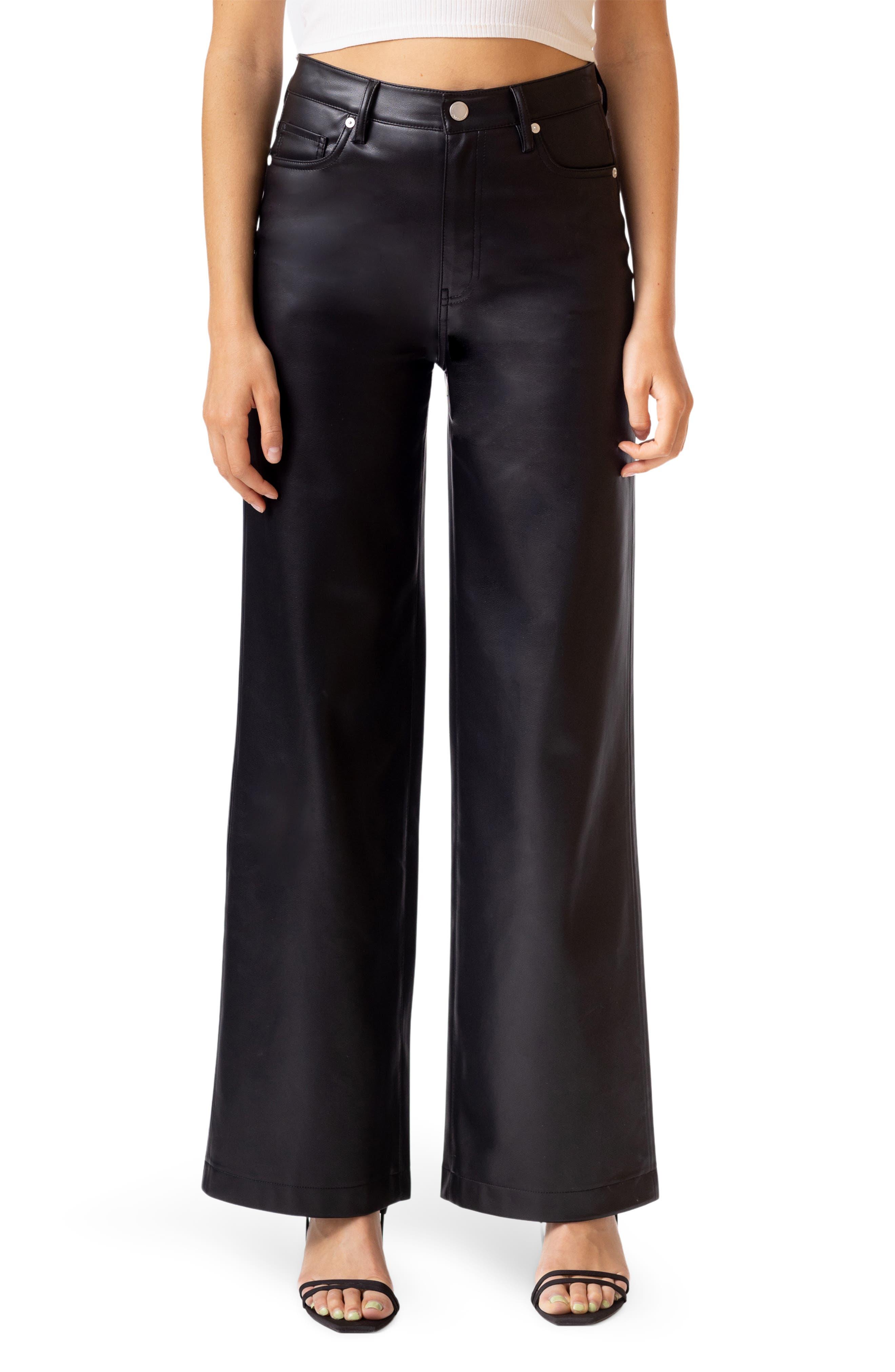 Blank NYC Franklin High Waist Faux Leather Wide Leg Pants in Black | Lyst