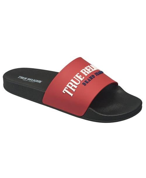 True Religion TR Weezy Slides Mens Size 12 Red White Black Slip On Sandals NWT true religion sandals | eBay main image 3