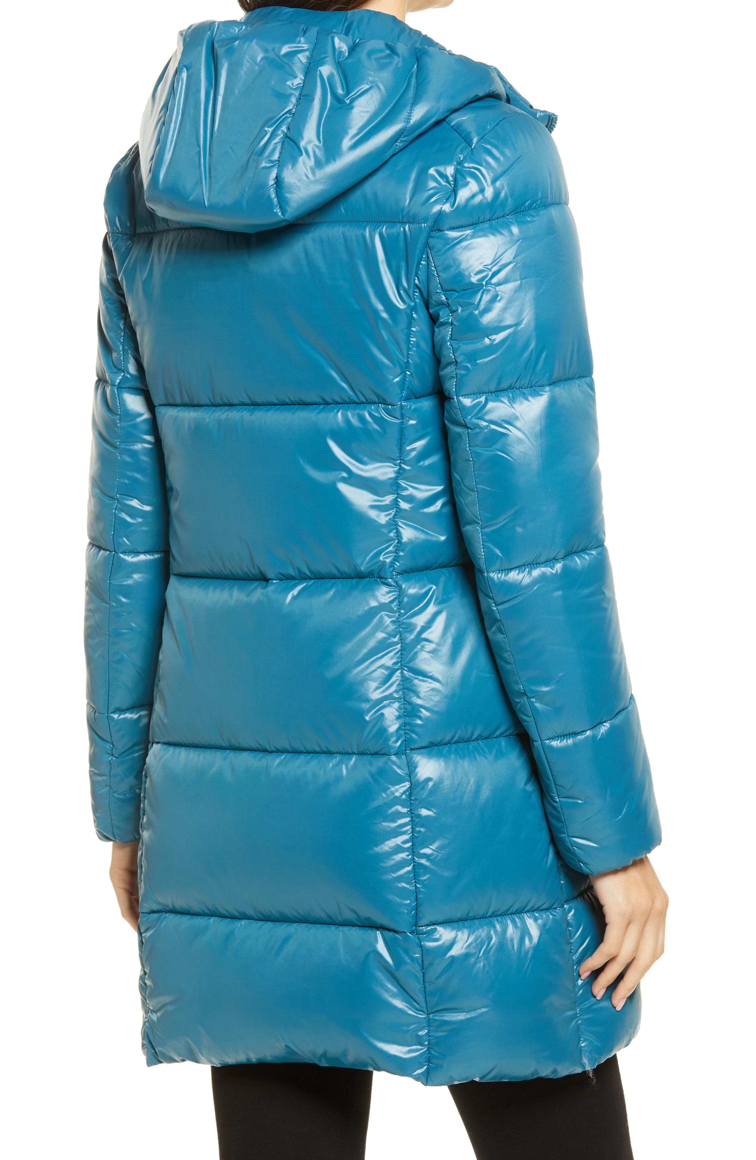 Save The Duck Luck Long Puffer Coat in Blue - Lyst
