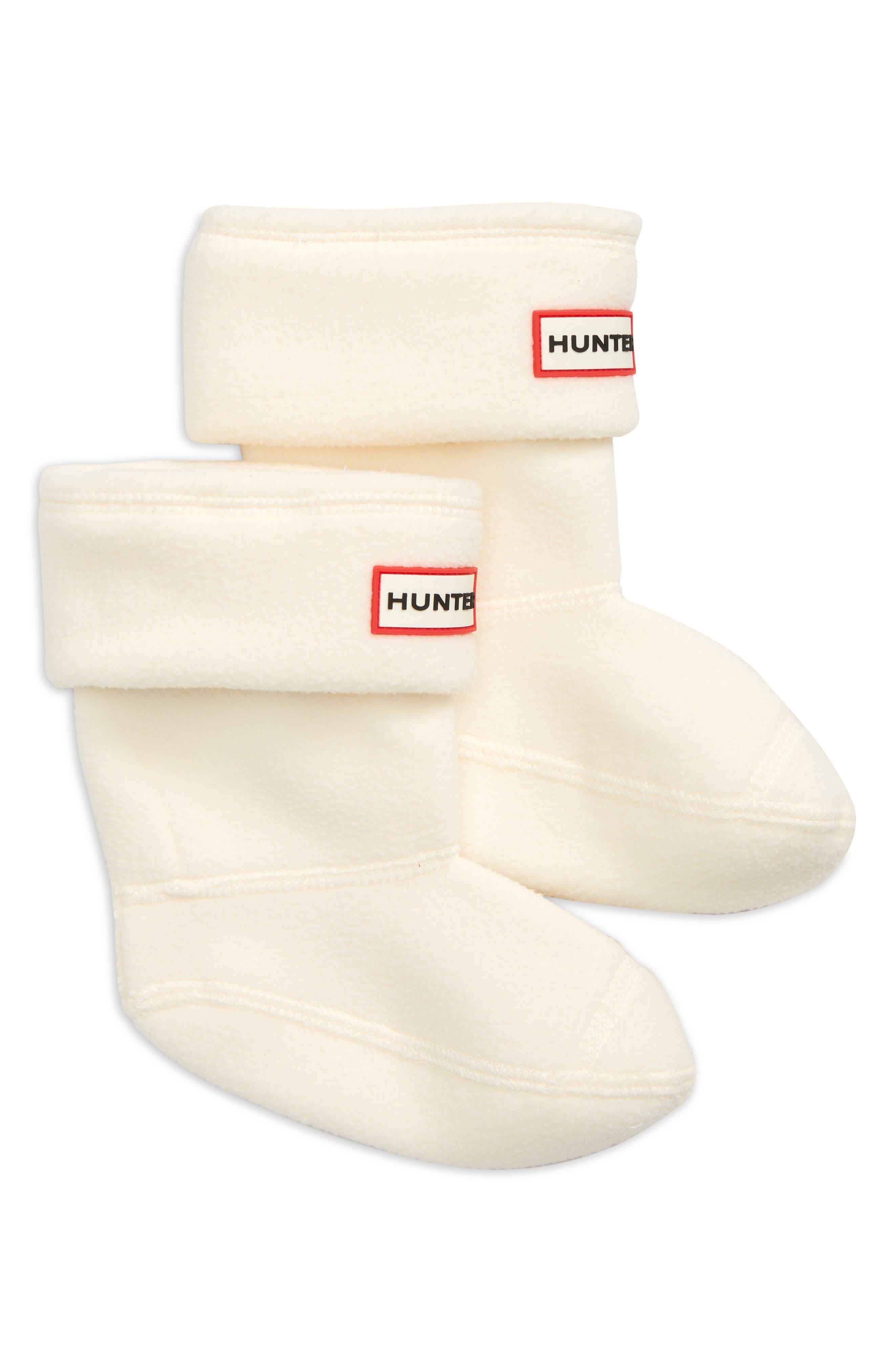 HUNTER Fleece Welly Boot Socks in White 