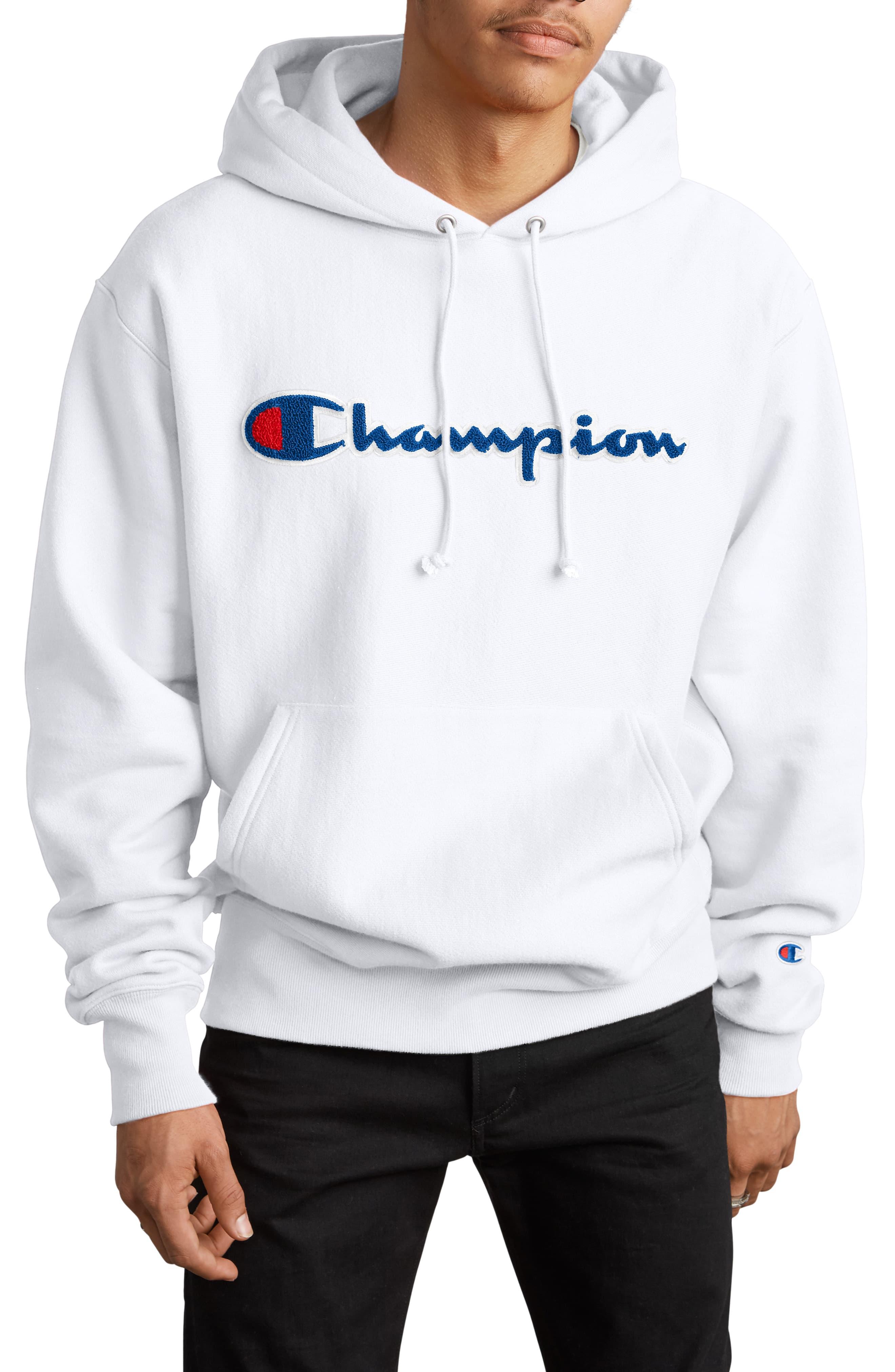 white champion hoodie for men