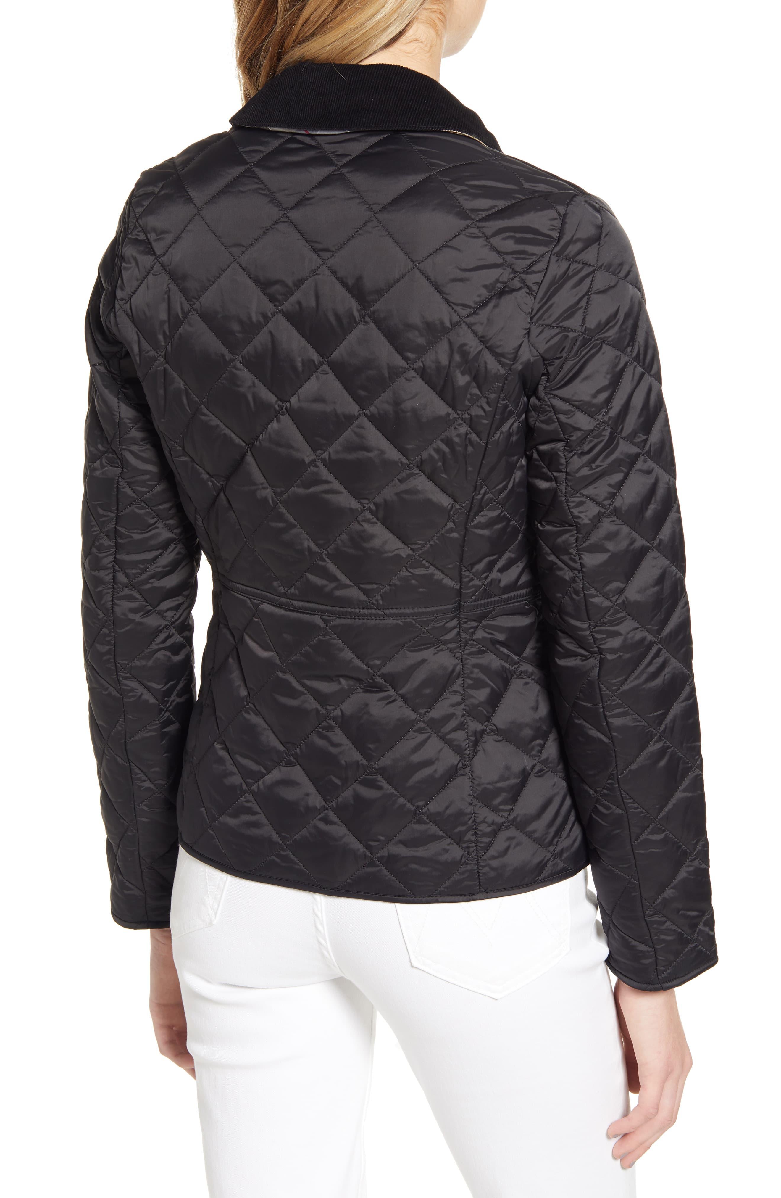 Barbour Corduroy Deveron Diamond Quilted Jacket in Black/Olive (Black) Lyst
