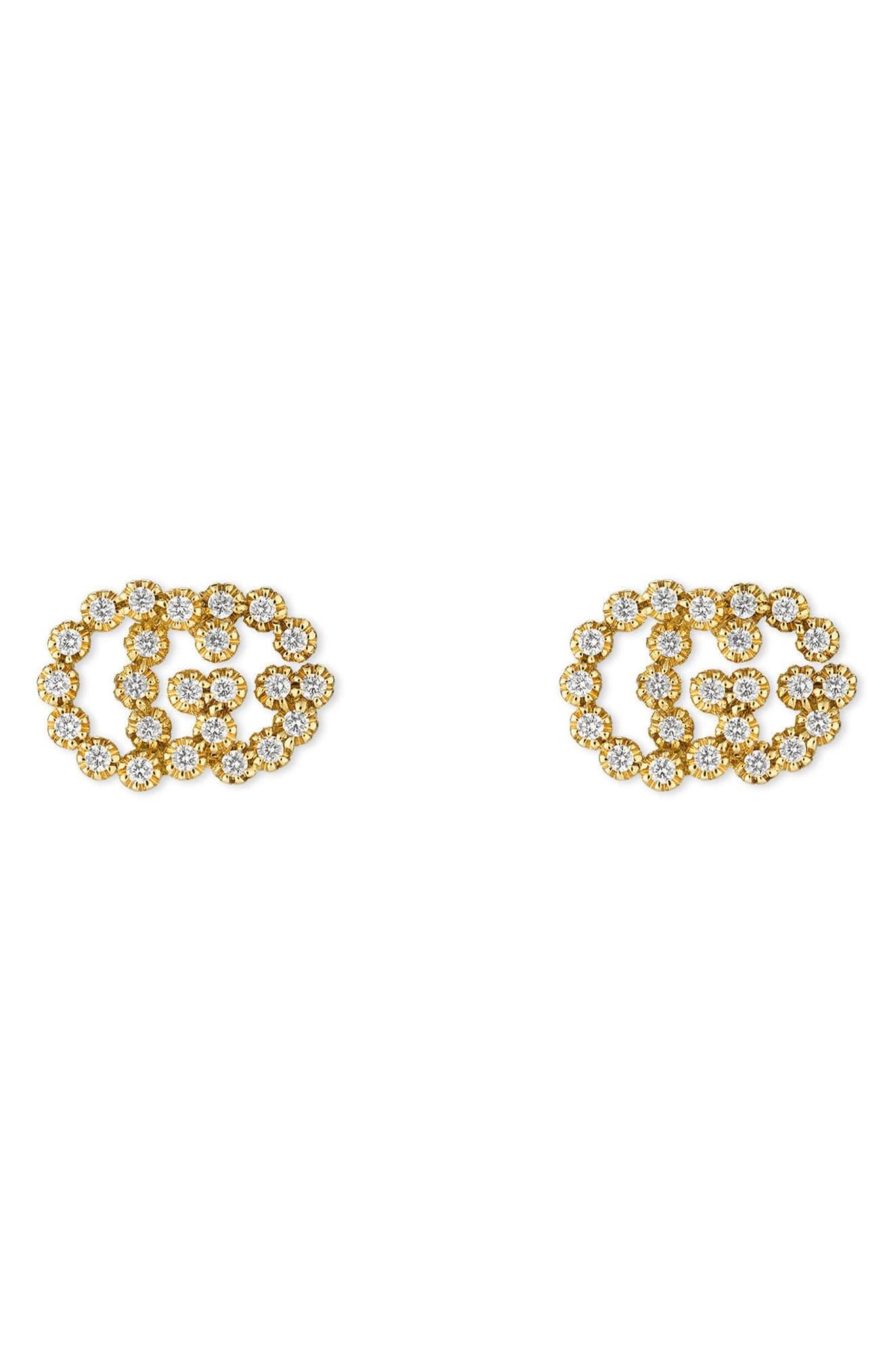 Gucci stud earrings gold Clearance