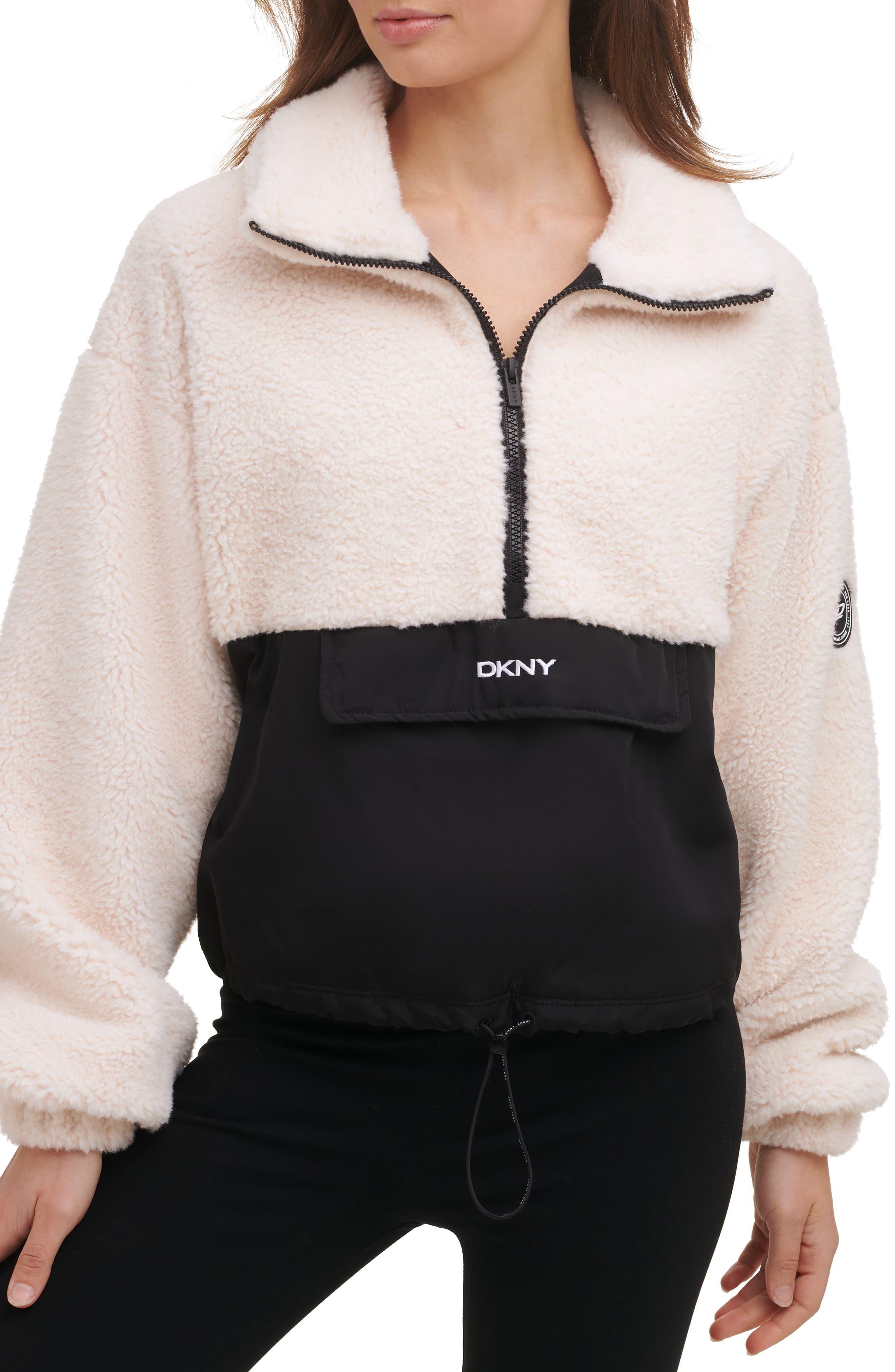 stoom Missend Nauwkeurig DKNY Roebling Fleece Half-zip in Black | Lyst
