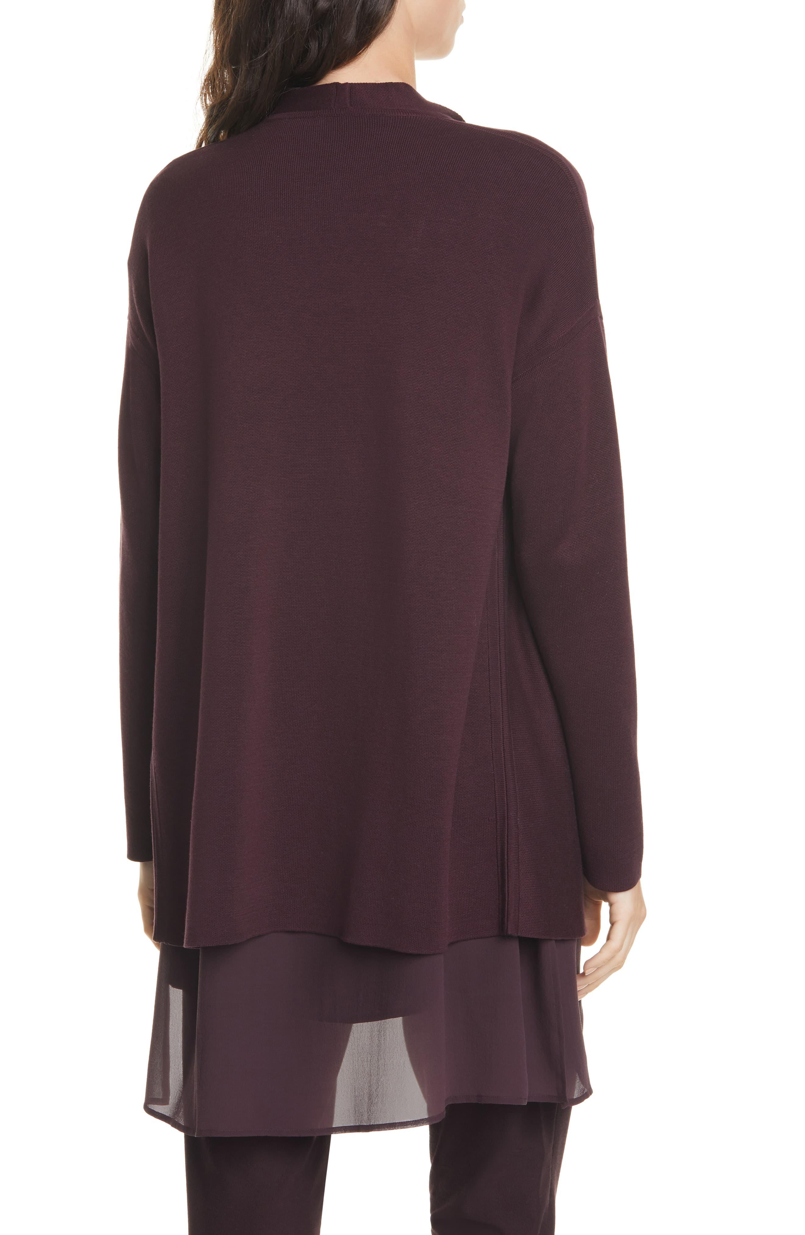Eileen Fisher Reversible Silk Blend Cardigan in Purple Lyst