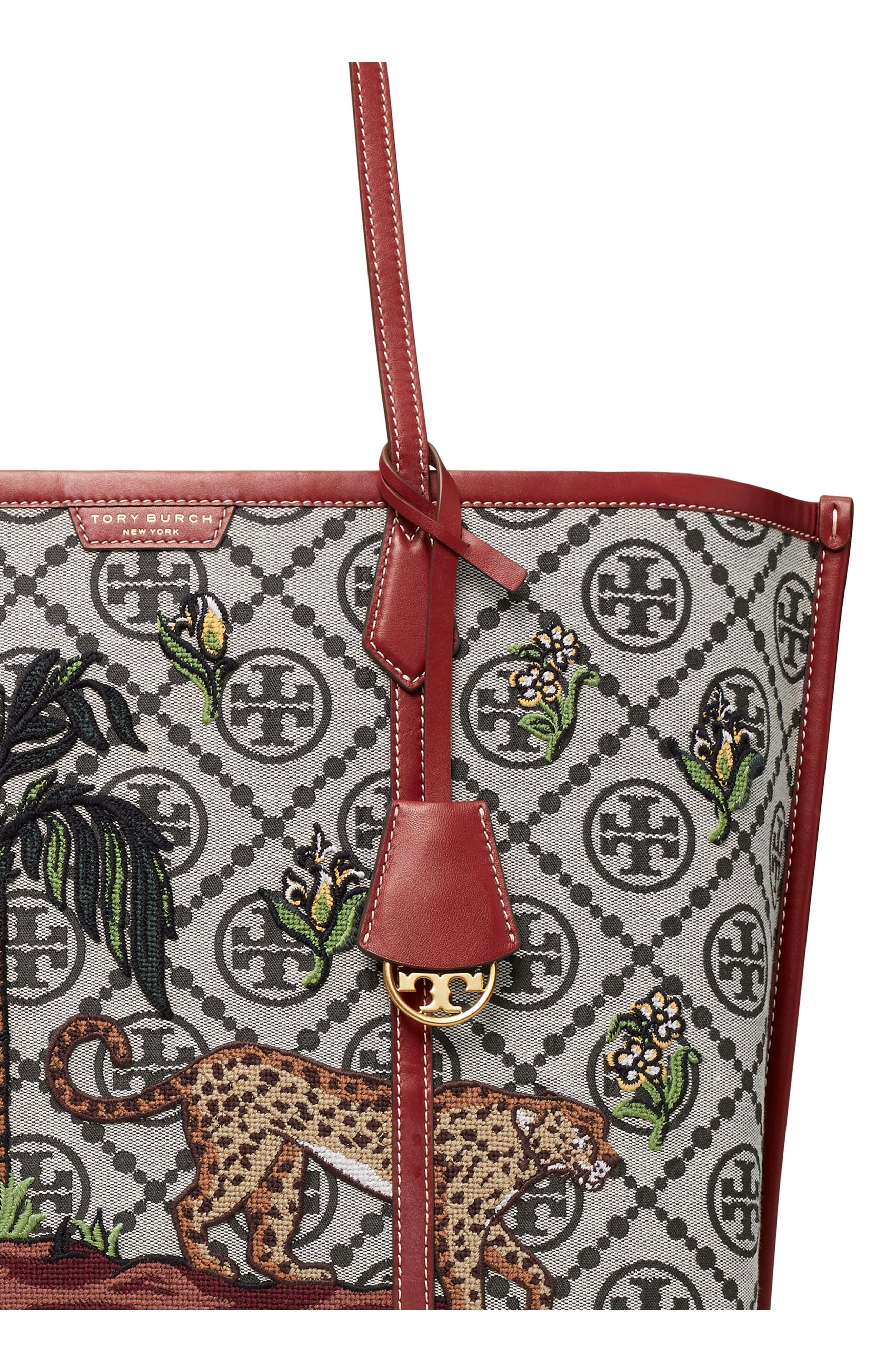 Tory Burch T Monogram Jacquard Embroidered Tote