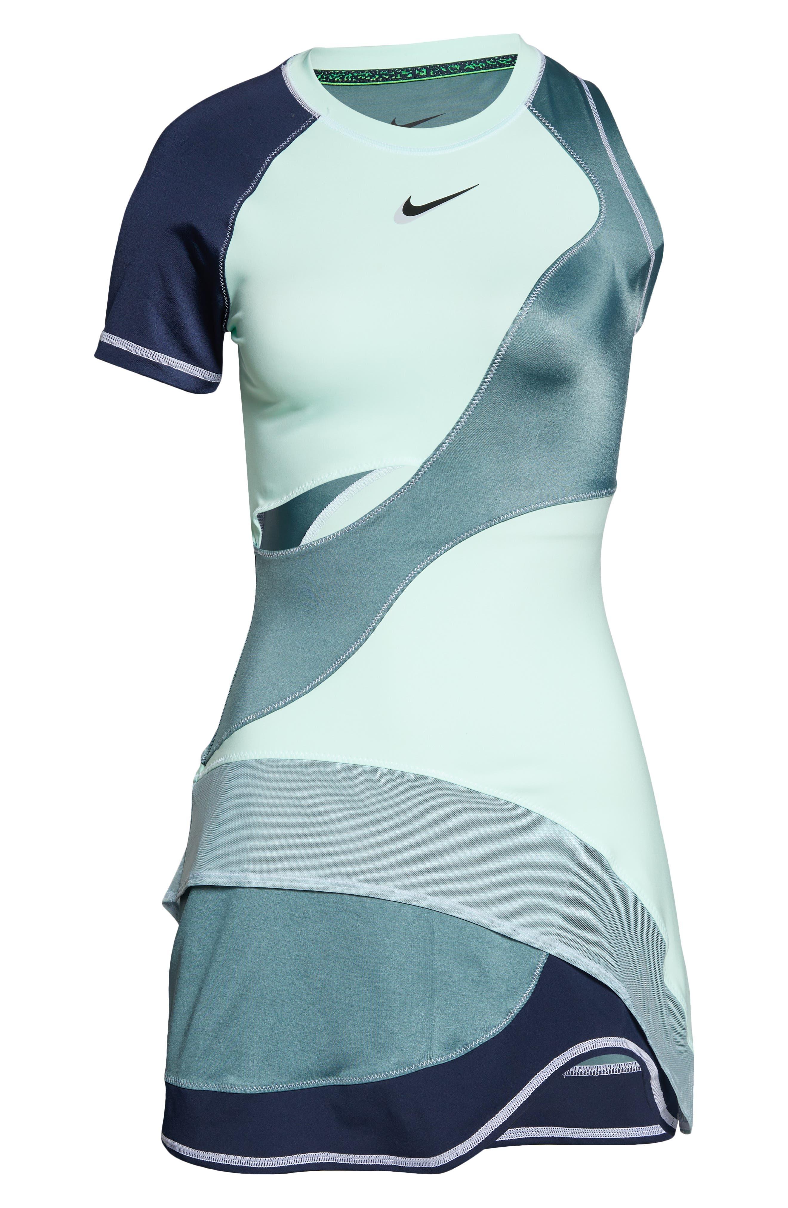 Nike Paris Team Court Dri-fit Slam Tennis Dress In Mint Foam/black At  Nordstrom Rack in Blue | Lyst