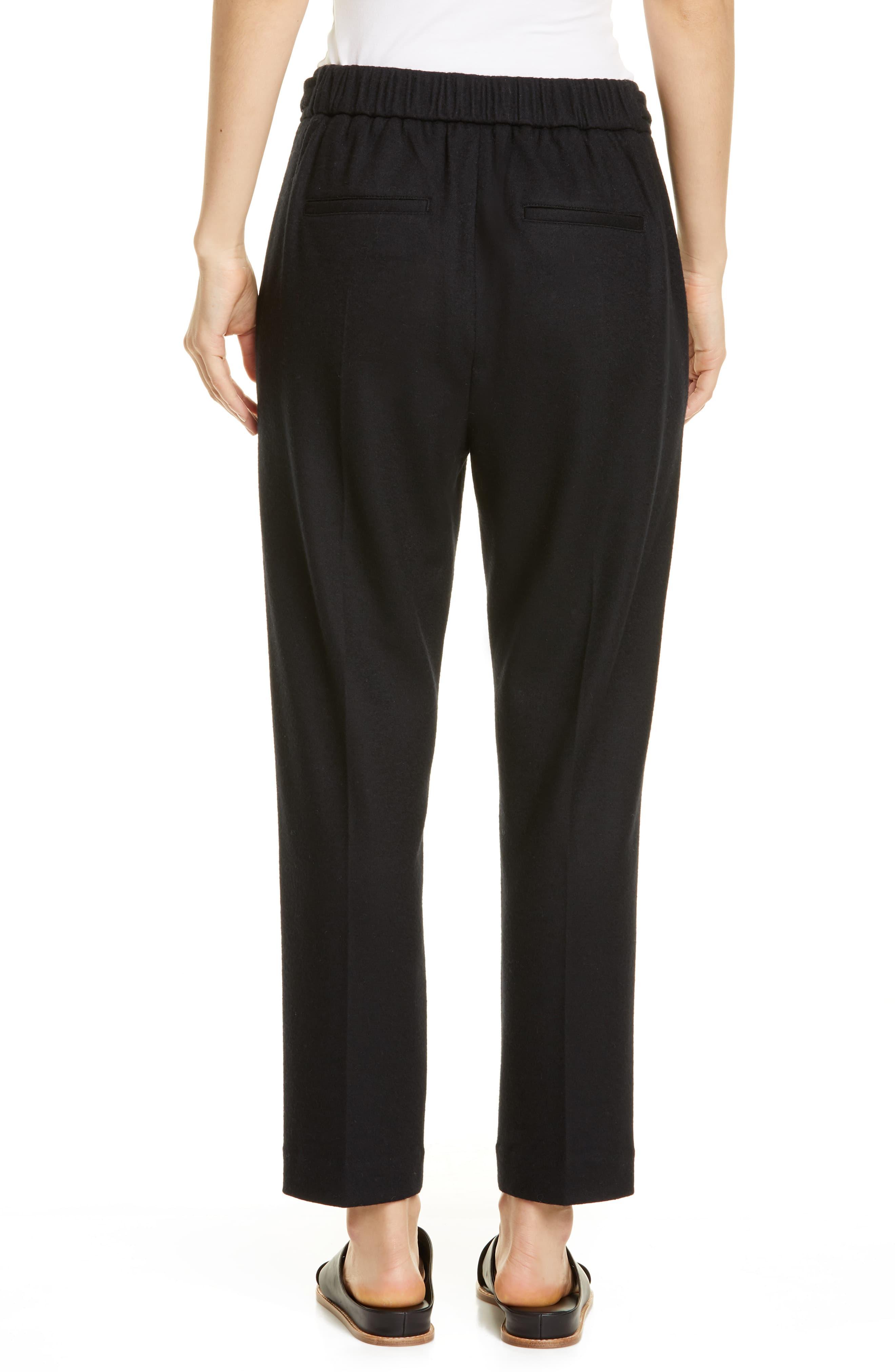 Vince Wool Blend Flannel Pull-on Pants in Black - Lyst