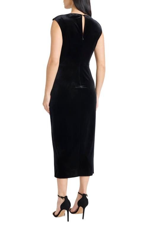 knee length dresses for ladies Arina Velvet Empire Midi Dress A-Line Long Sleeve