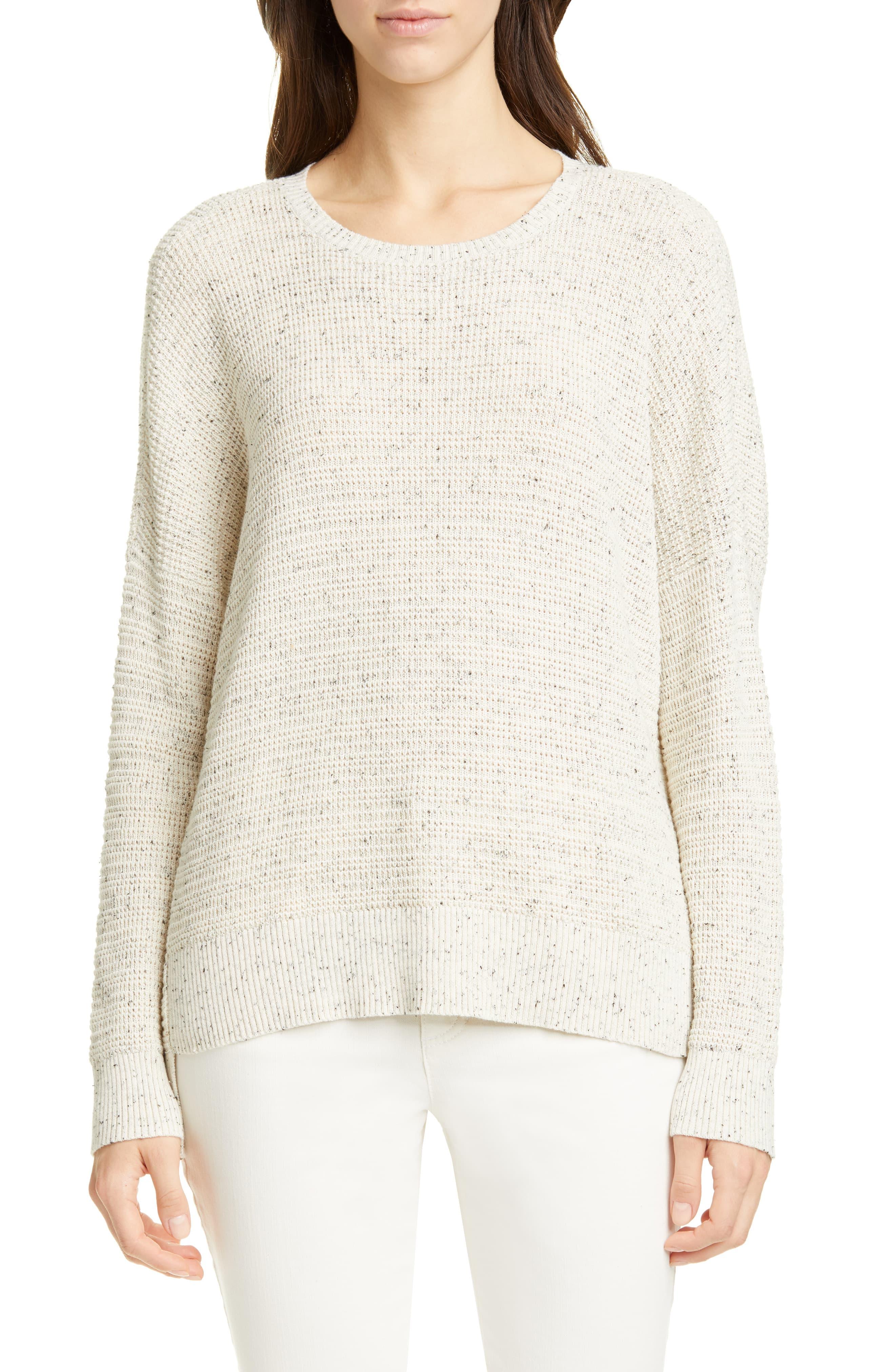 Eileen Fisher Organic Cotton Blend Sweater in Ecru (Natural) - Lyst
