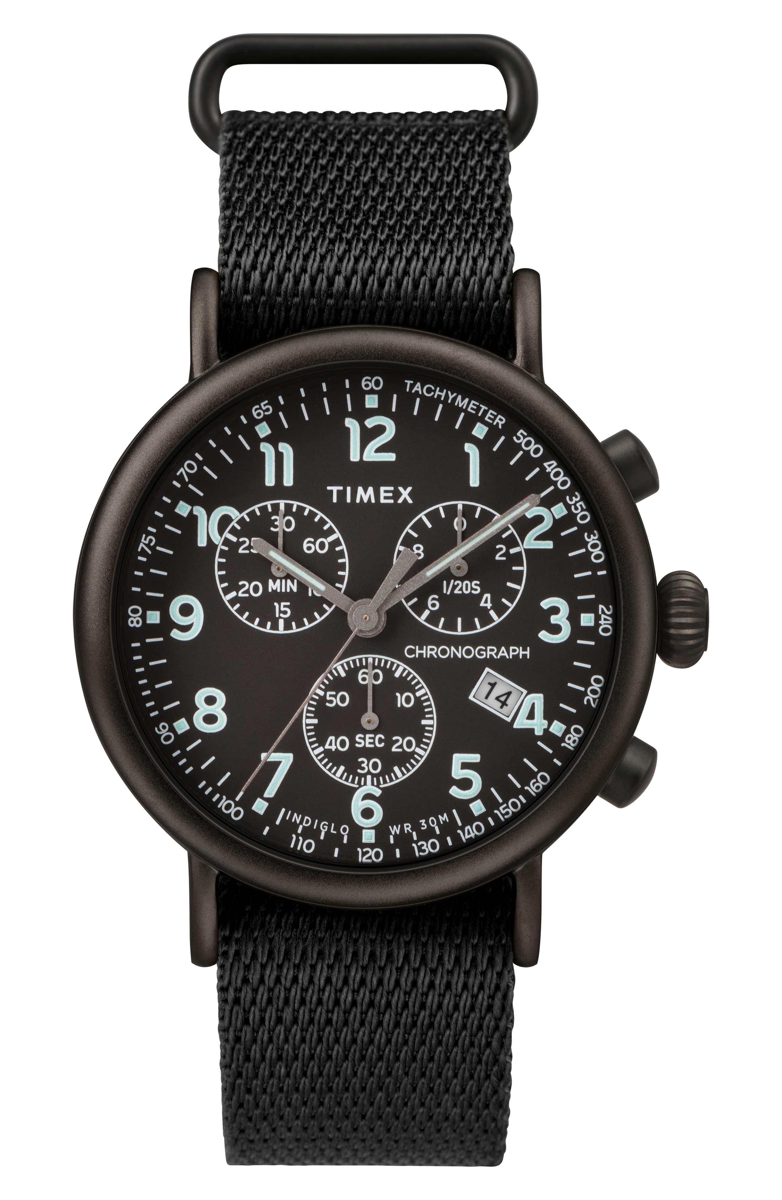 timex black chronograph watch