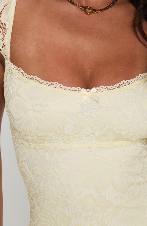 Princess Polly Beacall Lace Overlay Minidress in Natural | Lyst