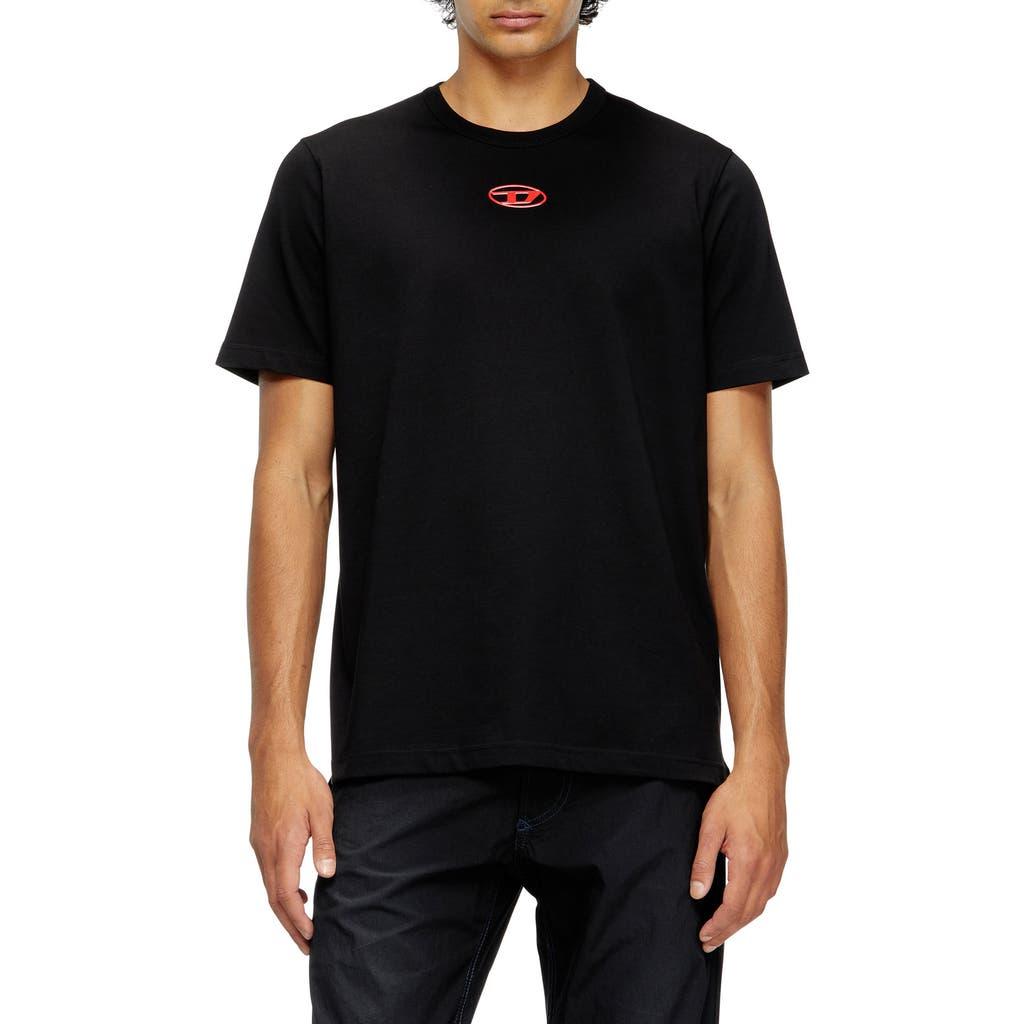DIESEL Metallic Oval D Logo T-Shirt in Black for Men | Lyst