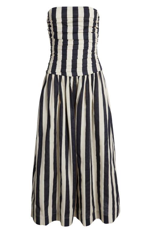 moon river hallie ruched midi dress Moon River Mixed Media Dress