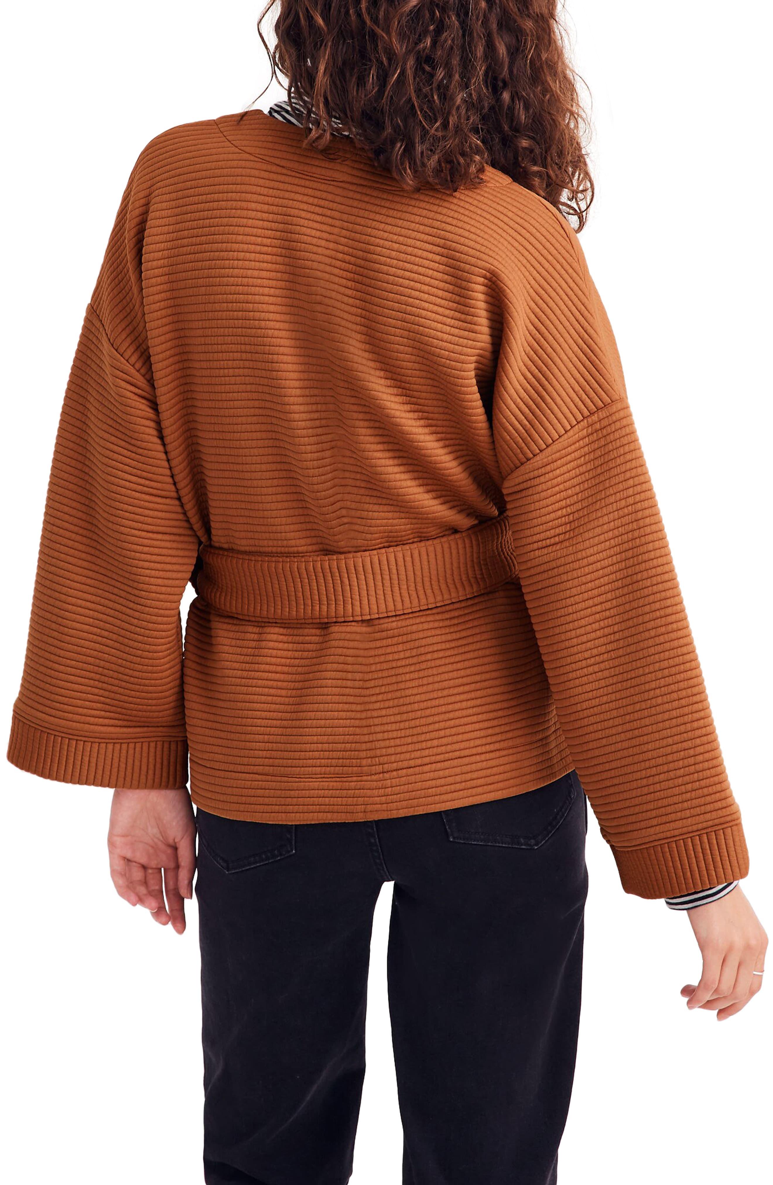 Madewell Texture & Thread Quilted Wrap Jacket in Brown Lyst