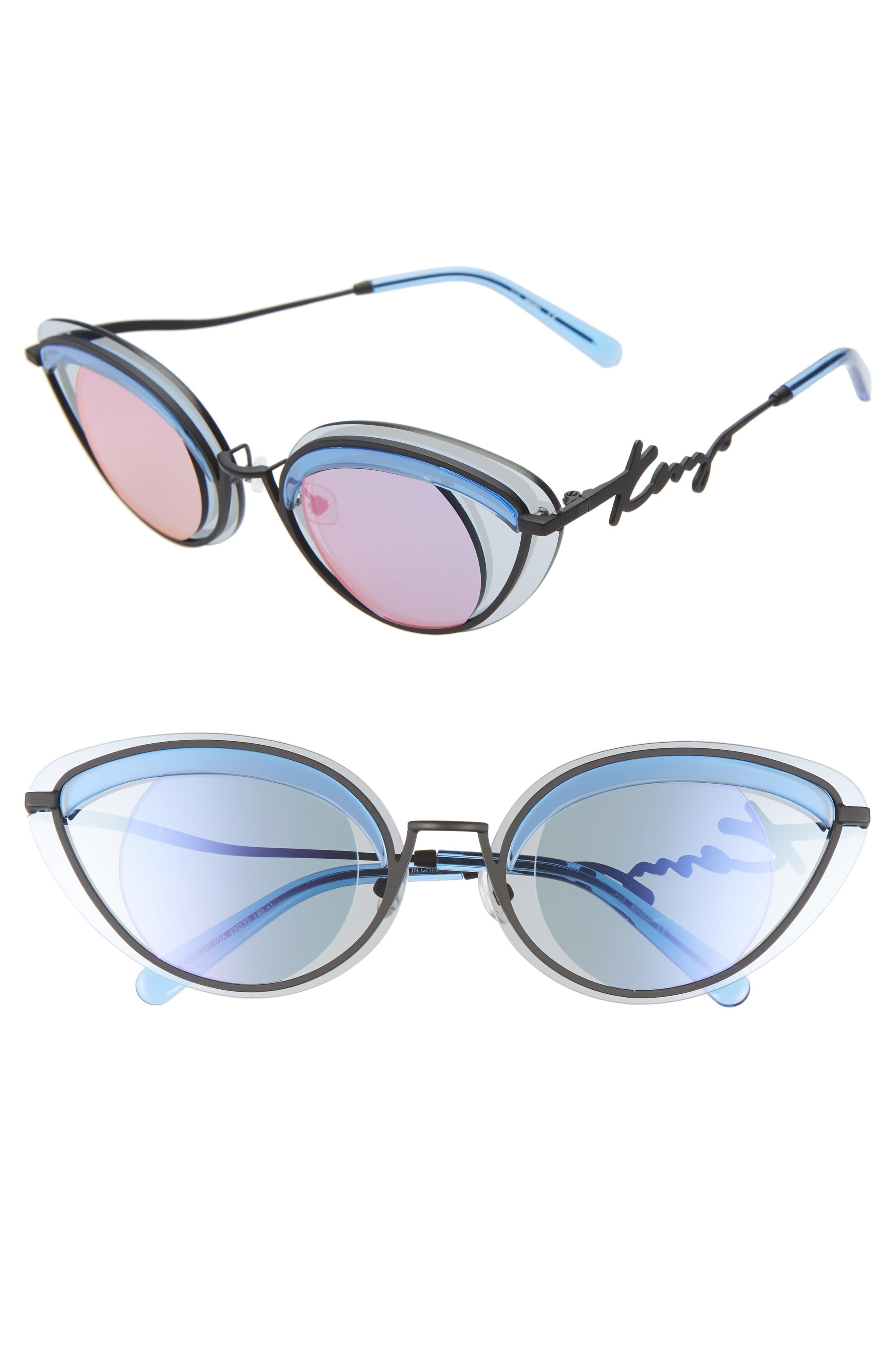 KENZO 43mm Cat Eye Sunglasses in Blue Lyst