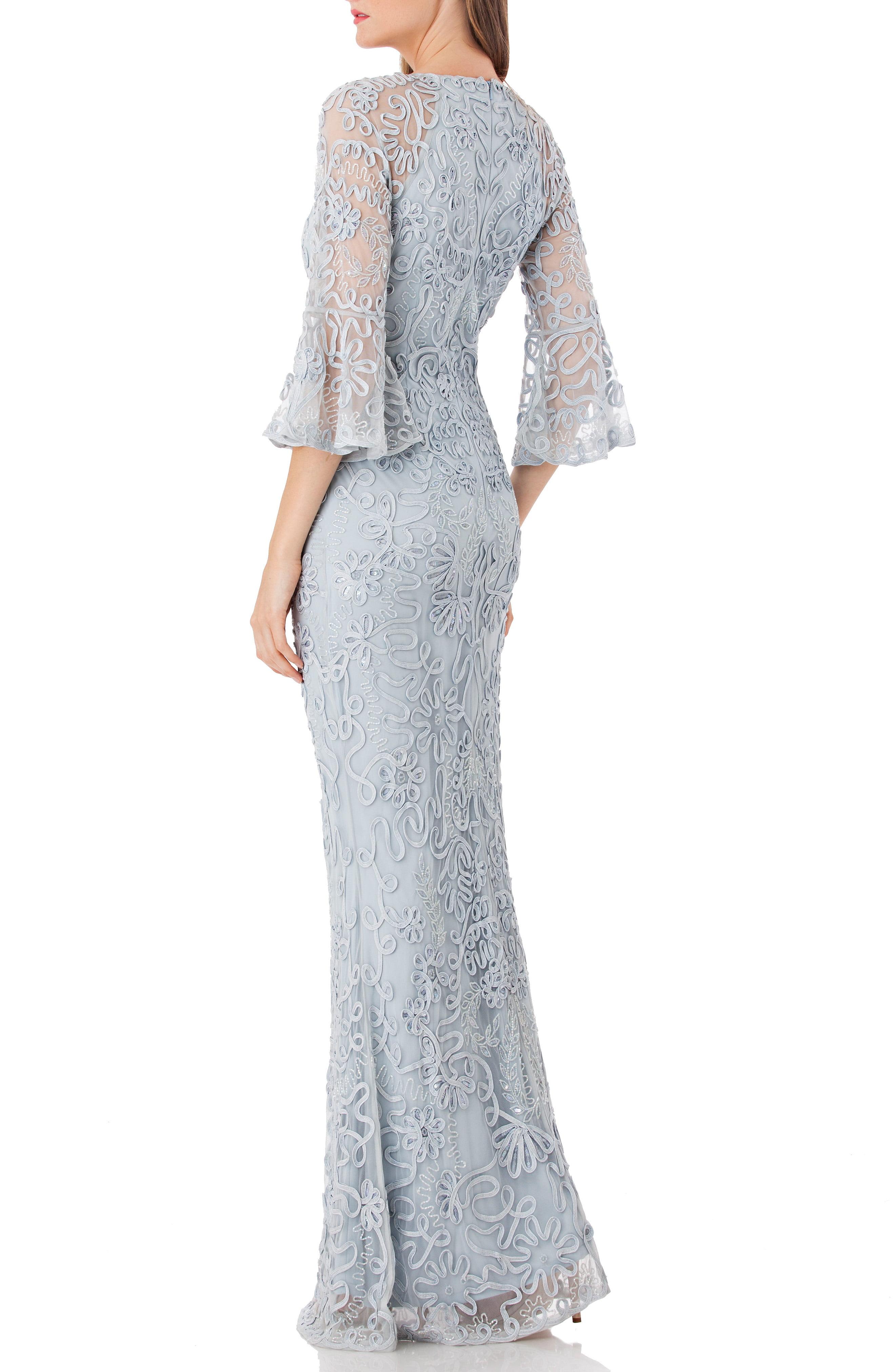 soutache embroidered blouson dress