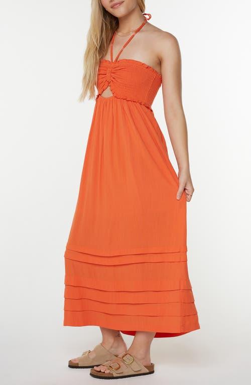 roxy orange dress ROXY Womens Emilia Midi Dress