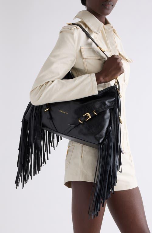 Givenchy Medium Voyou Fringe Leather Hobo Bag in Black | Lyst