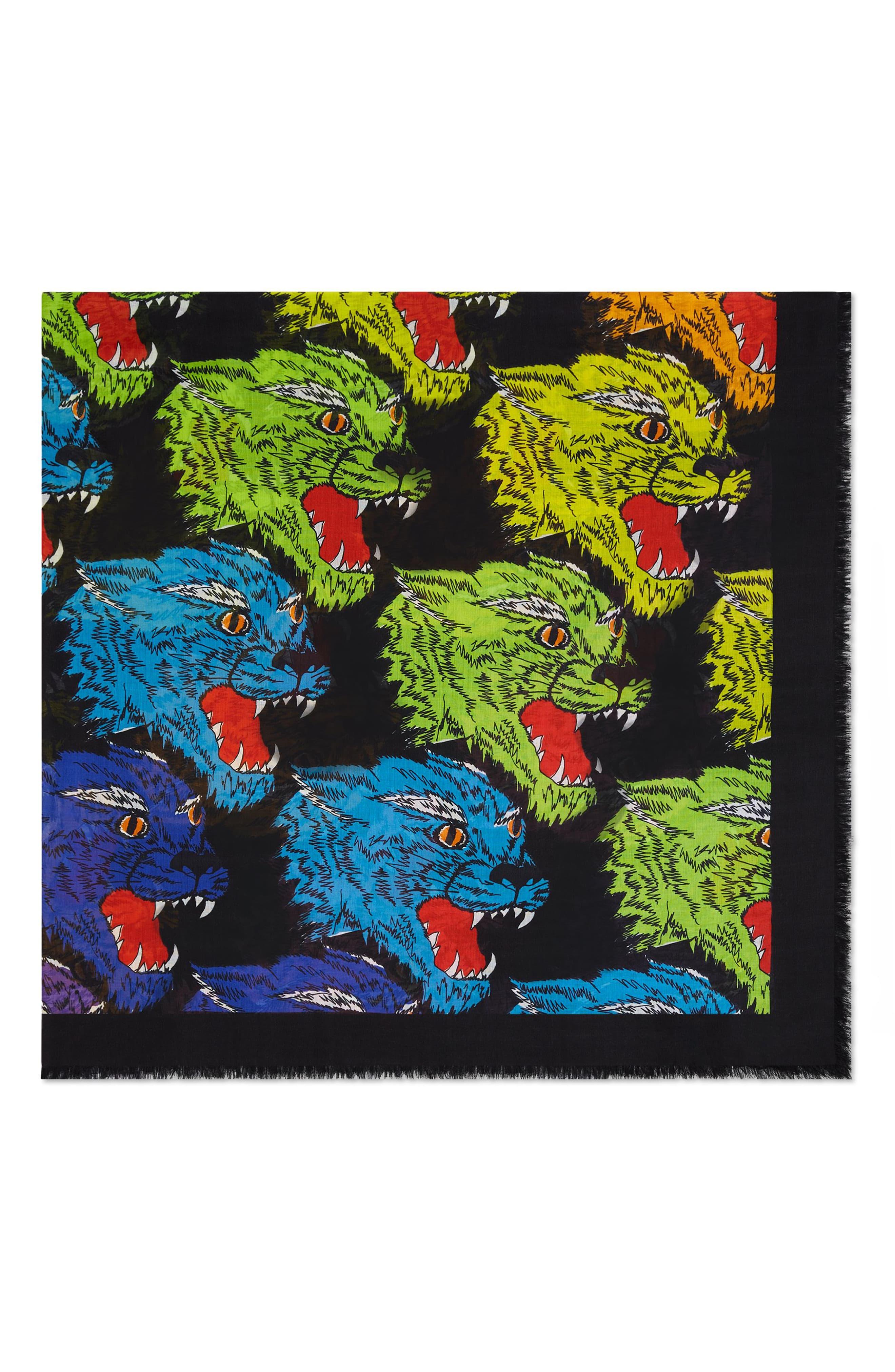 gucci rainbow panther scarf