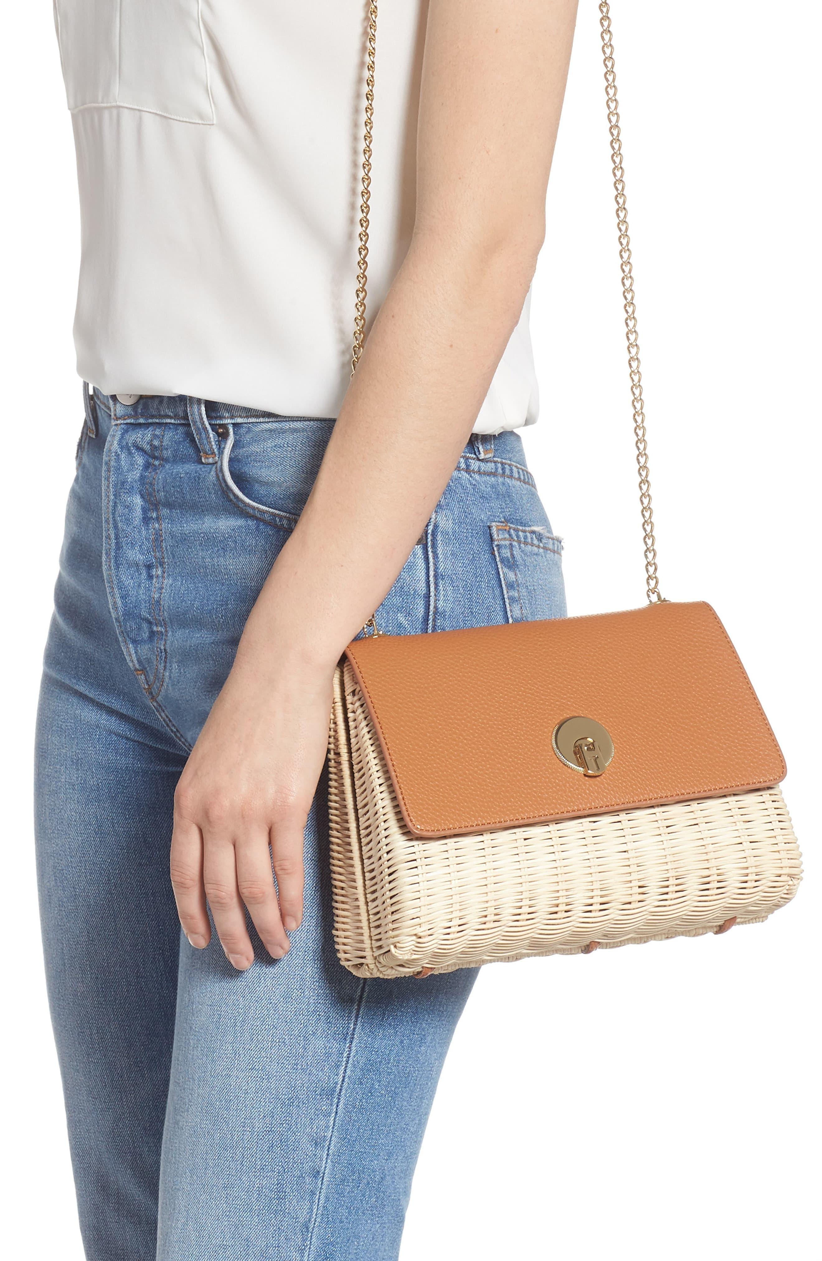 Ted Baker Elava Wicker & Leather Crossbody Bag - - Lyst