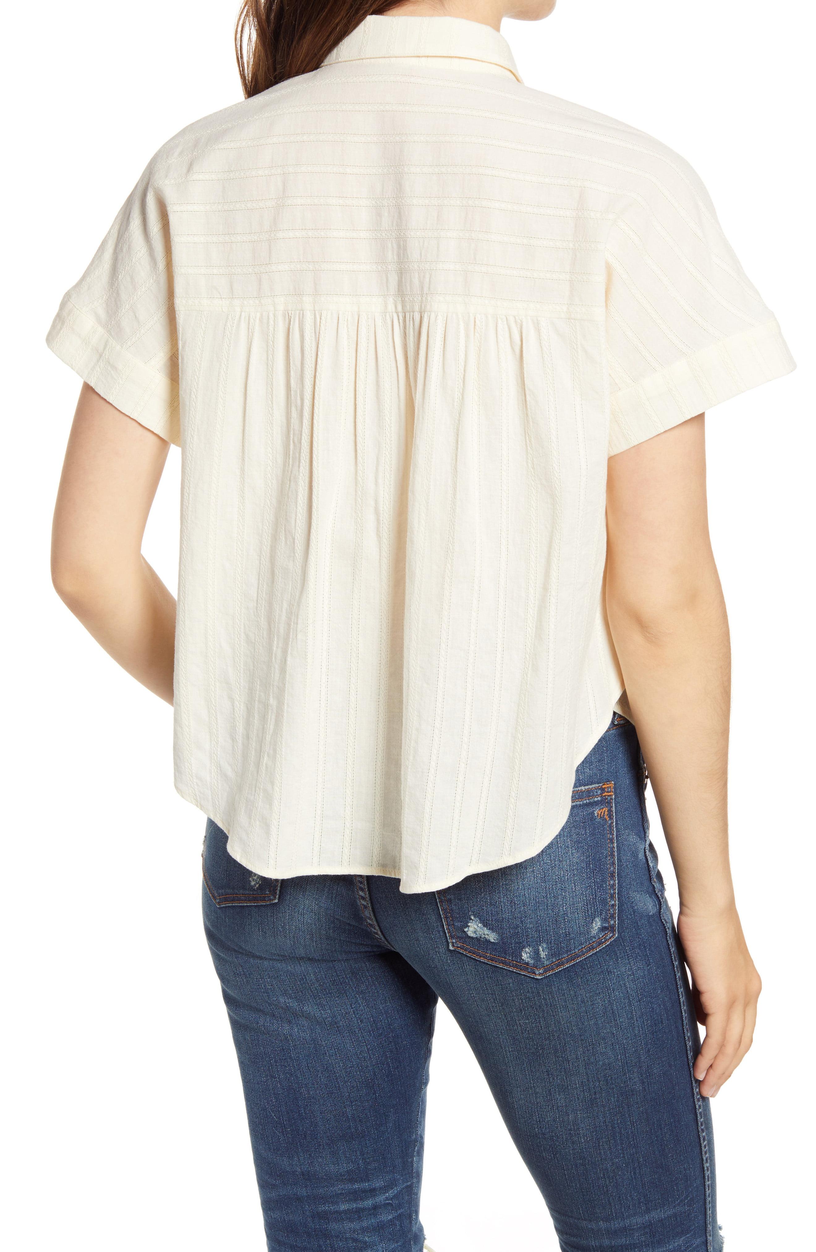 madewell linen blend hilltop shirt