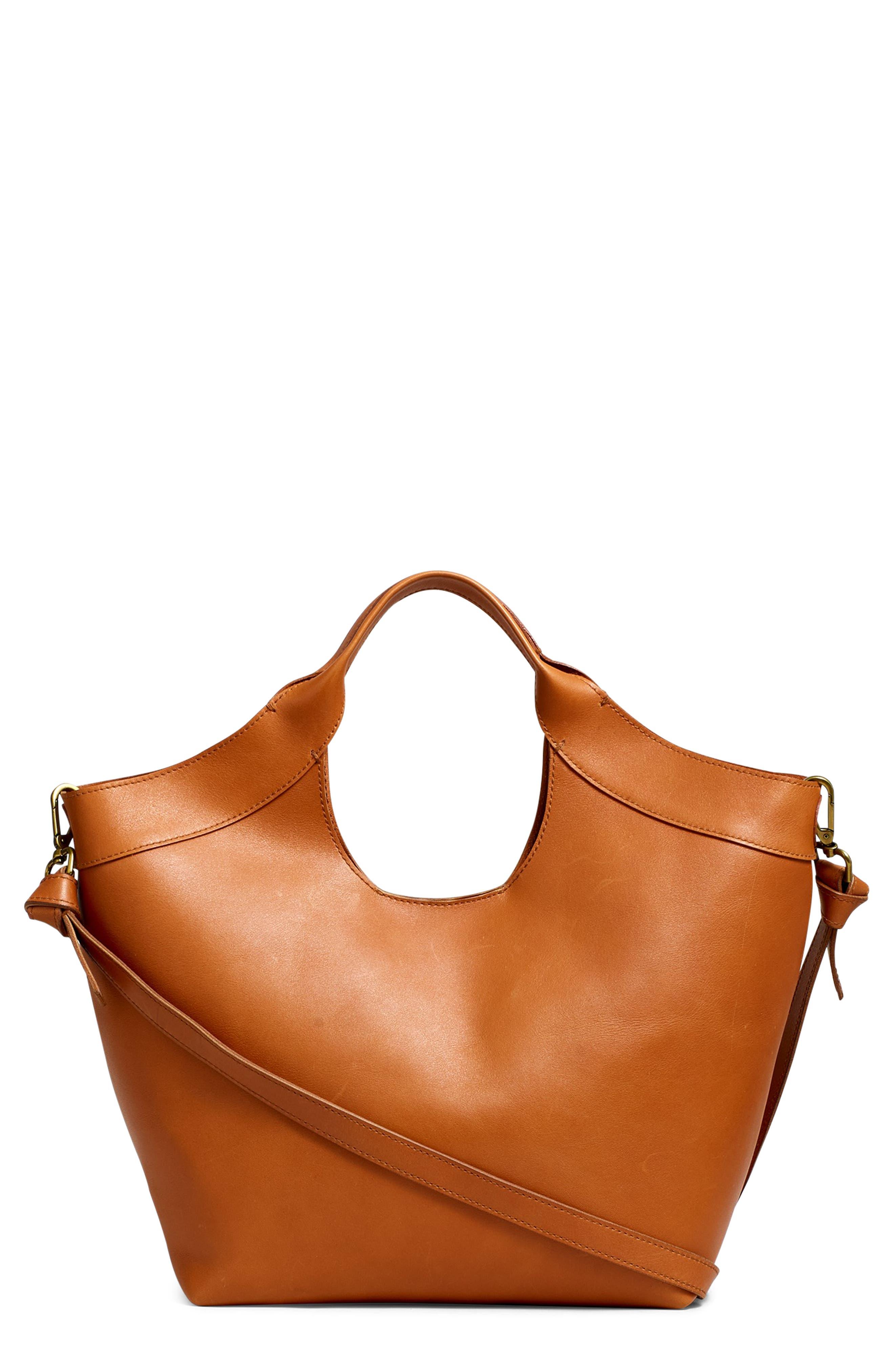 Madewell The Sydney Cutout Leather Tote in Brown Lyst