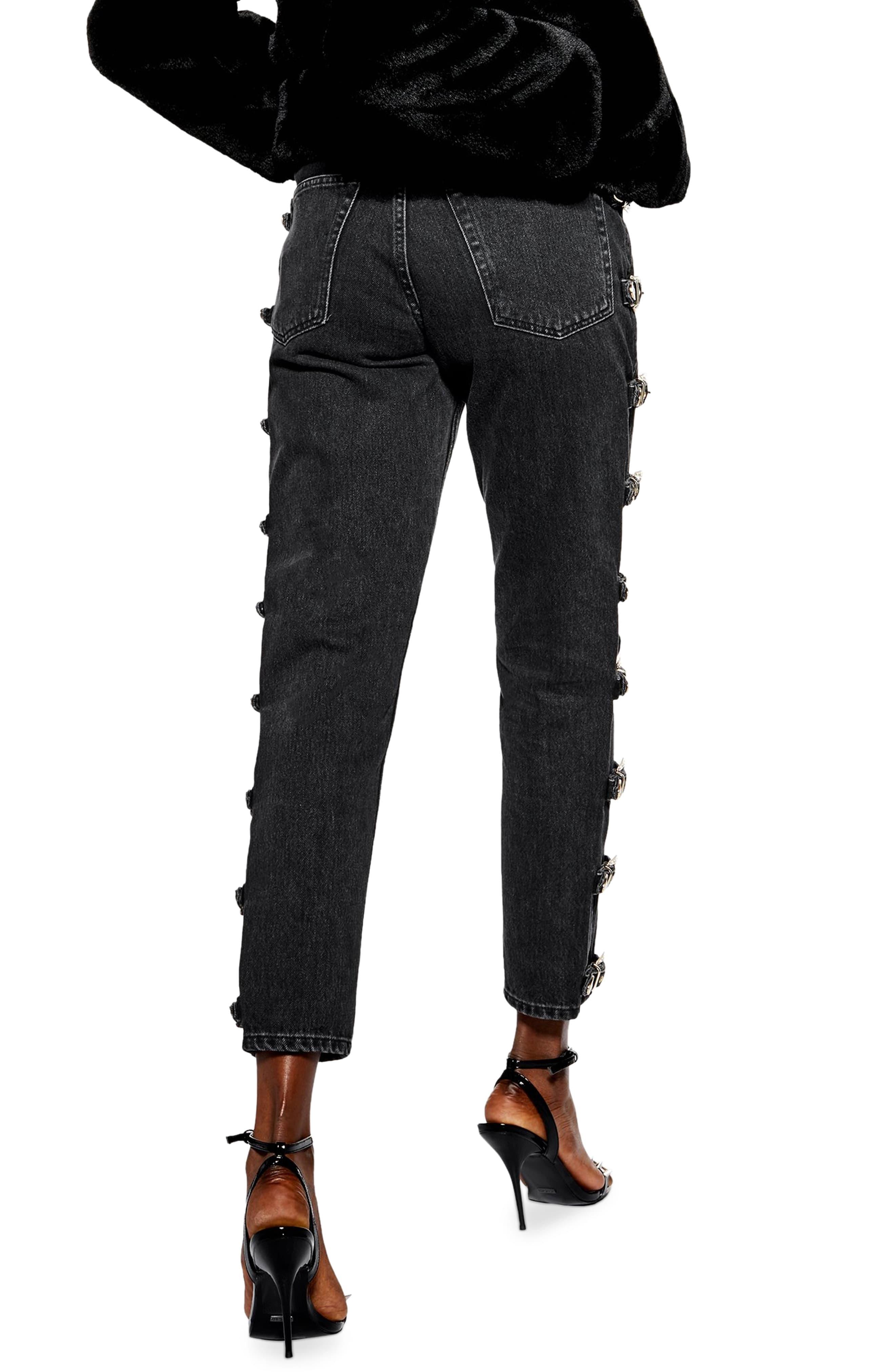 topshop side buckle jeans