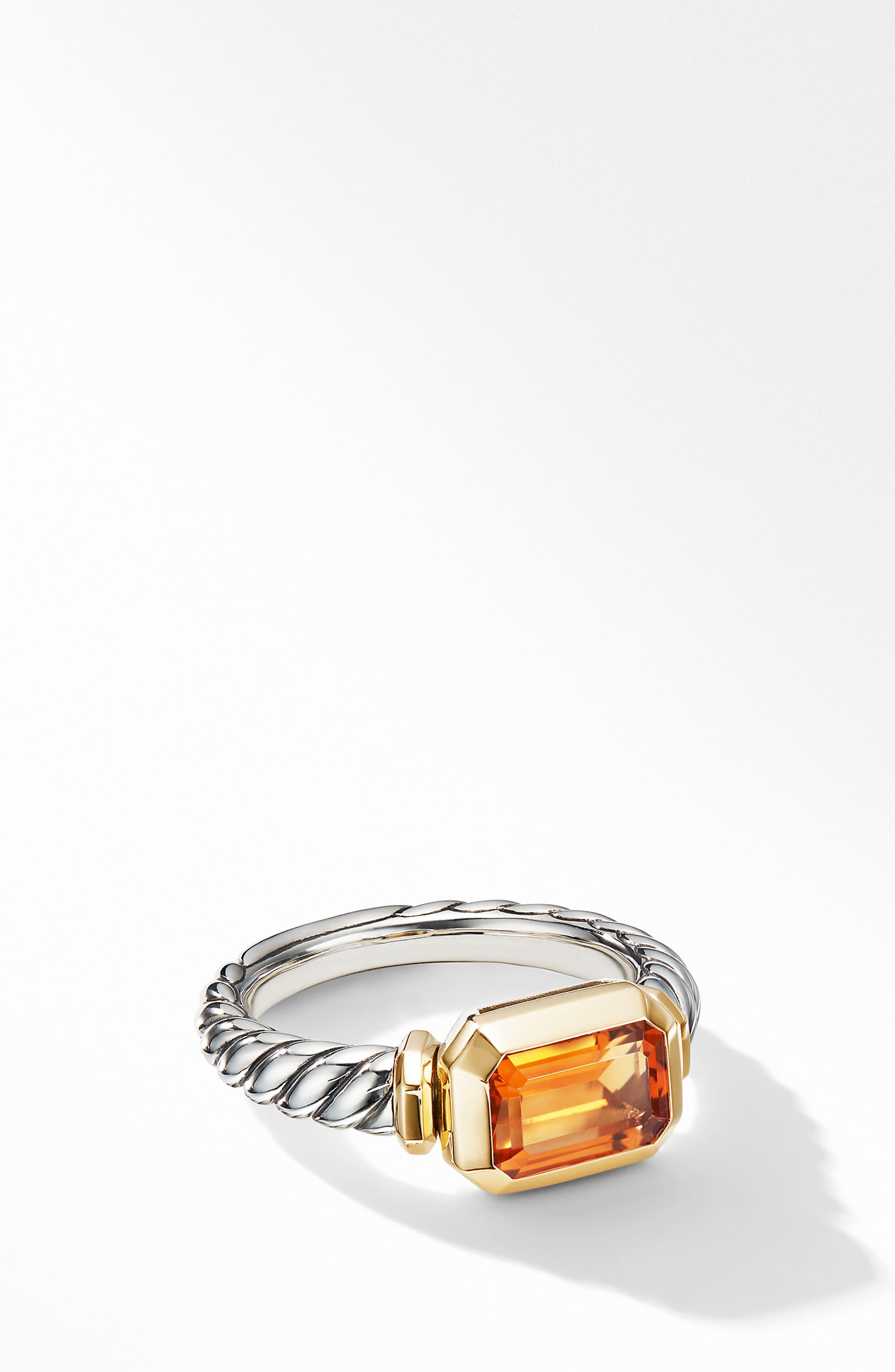 David Yurman Novella Ring With 18k Yellow Gold in Metallic Lyst