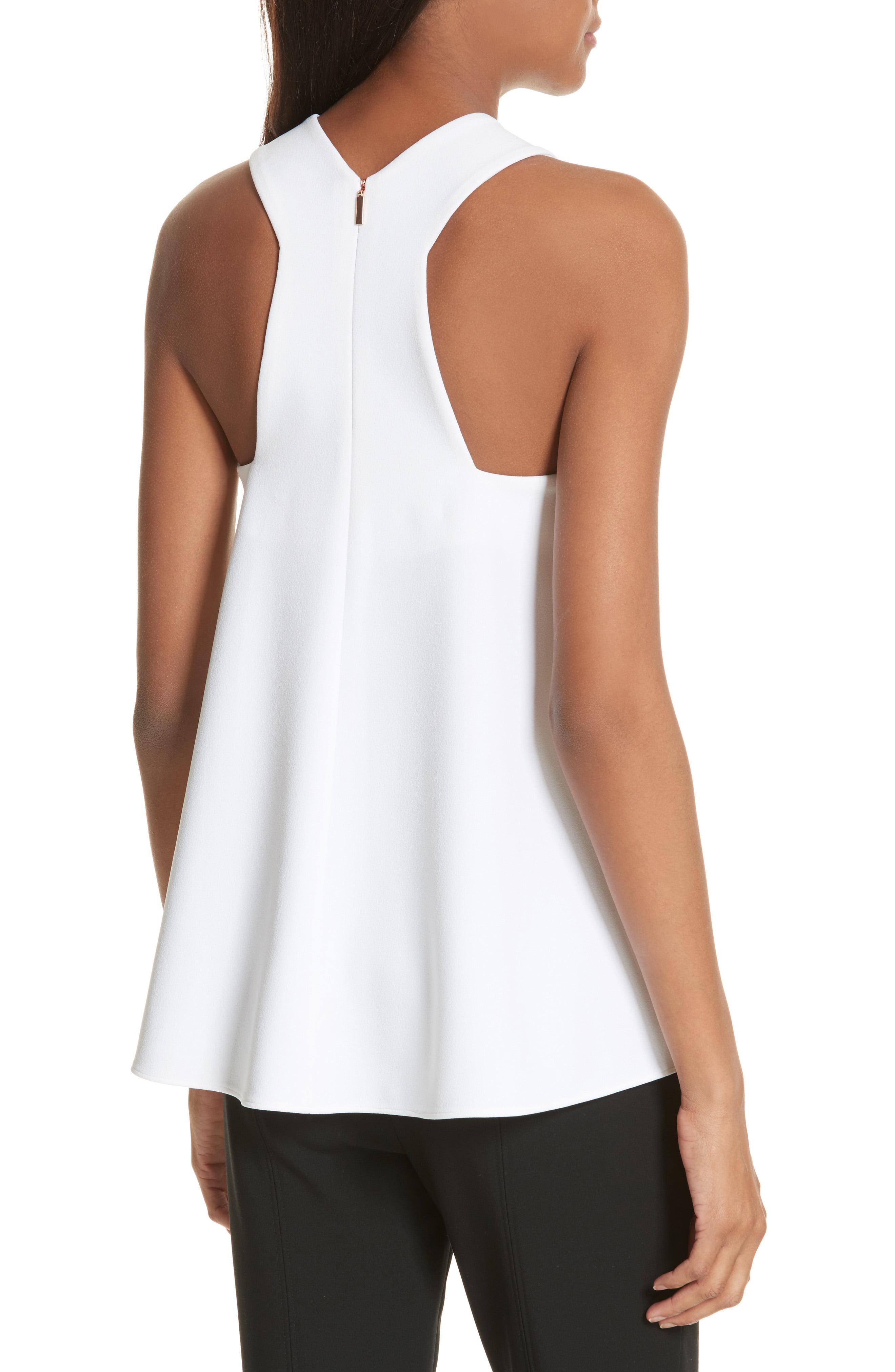 tibi structured crepe sleeveless blouse