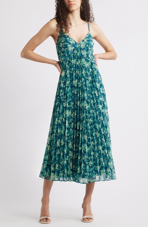 chelsea28 floral print pleated dress Chelsea28 Floral Pleated Sundress in Green