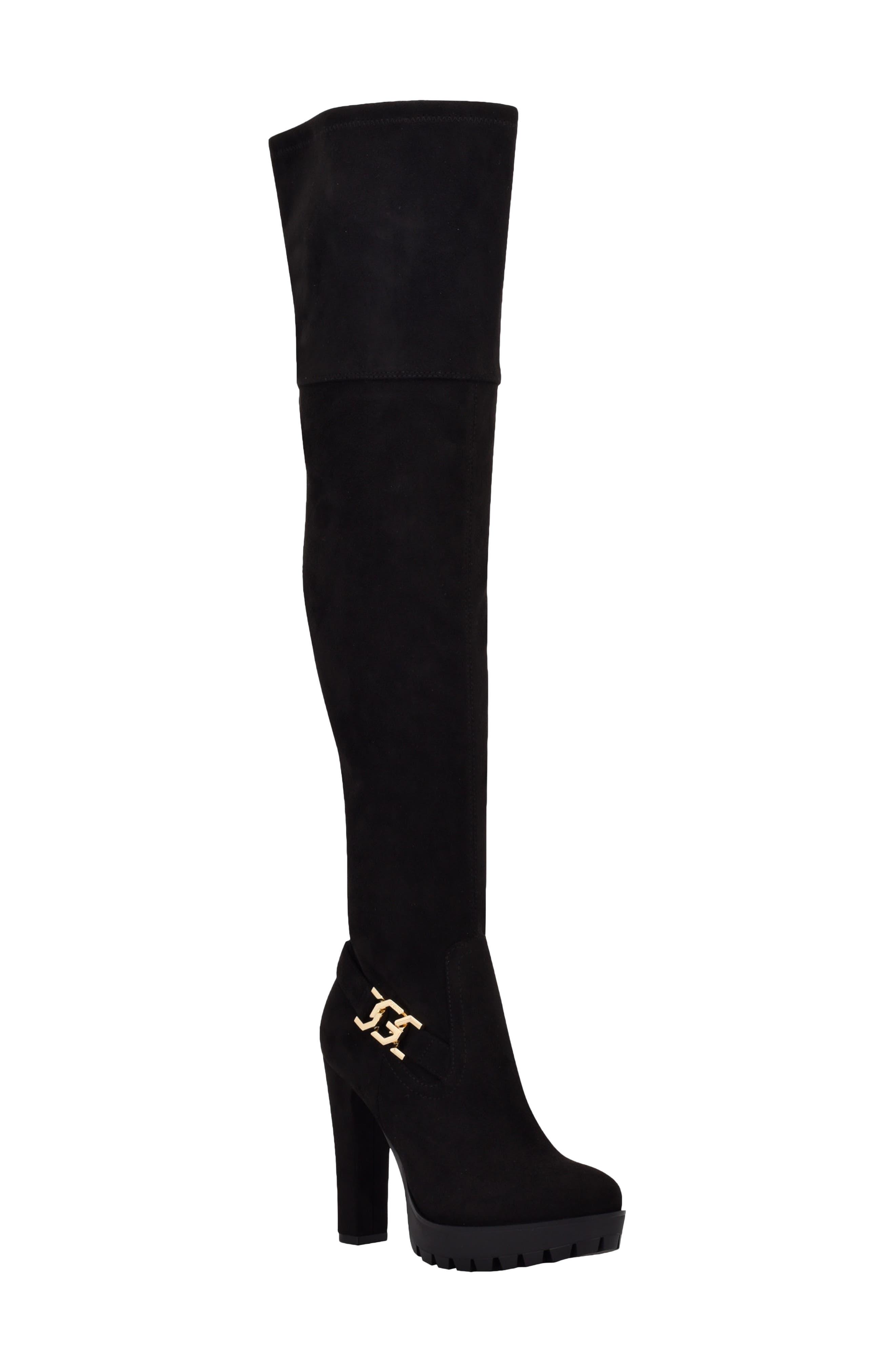 Guess Tailia Over The Knee Platform Boot in Black Lyst