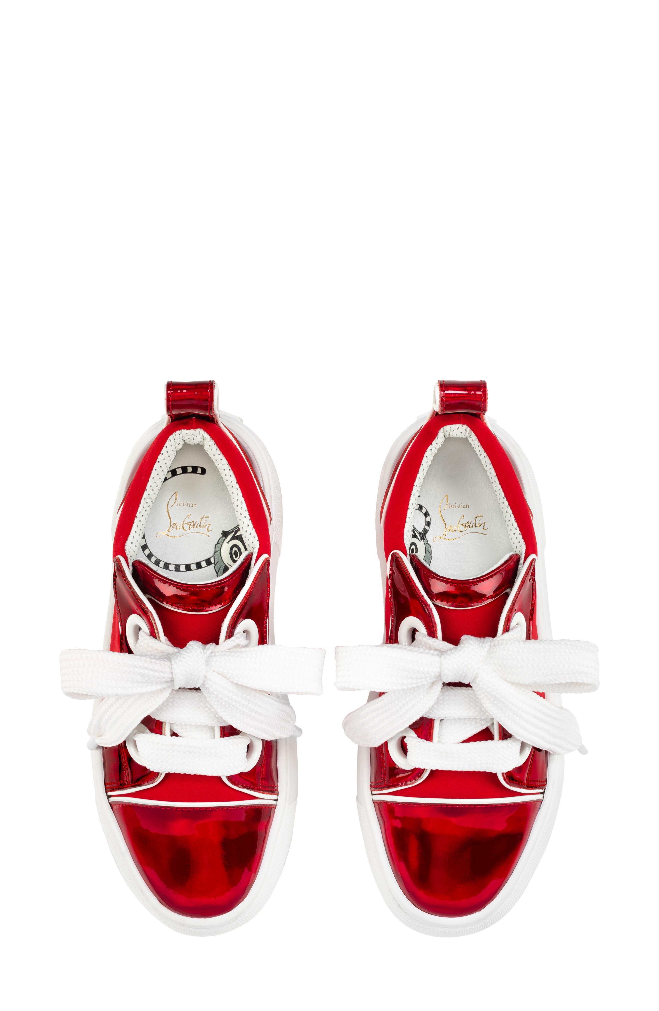 Christian Louboutin Kids' Toy Toy Neoprene & Patent Leather Sneaker in Red Lyst