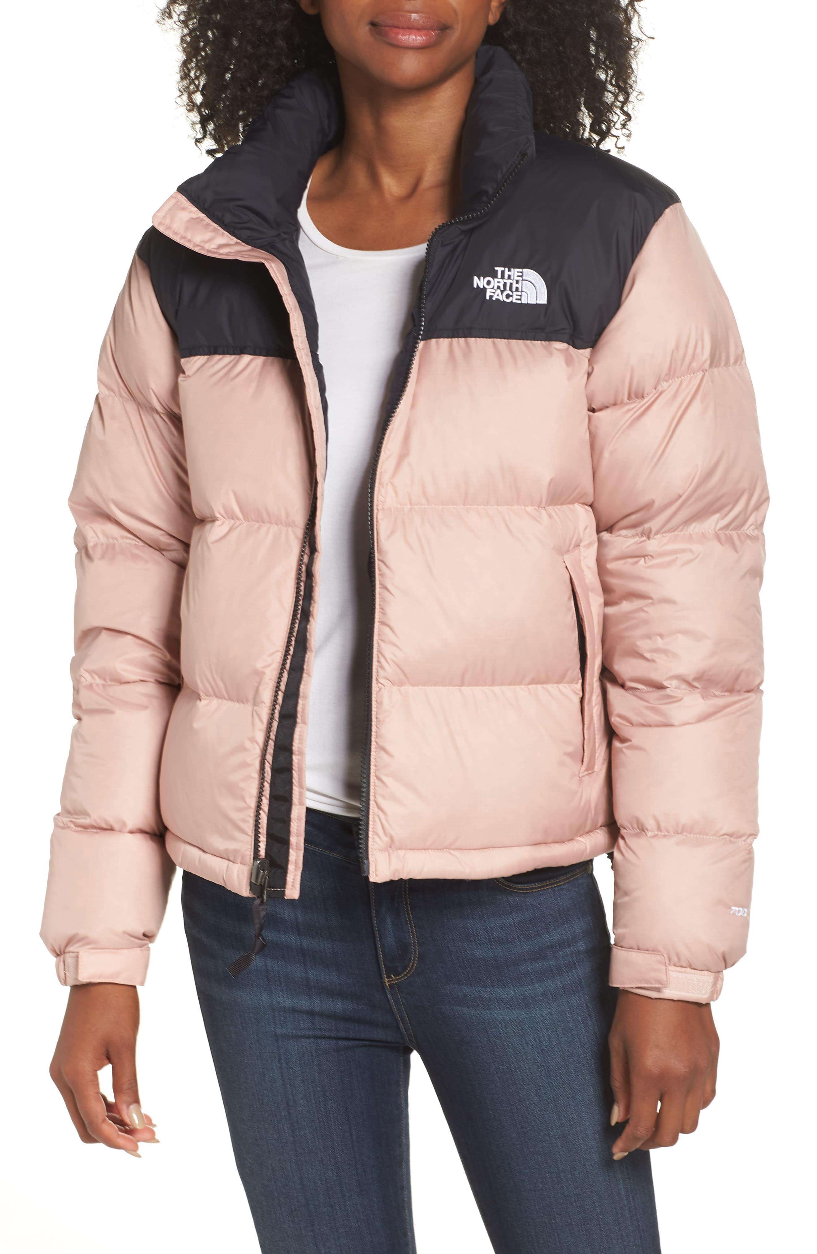 north face baby pink puffer jacket