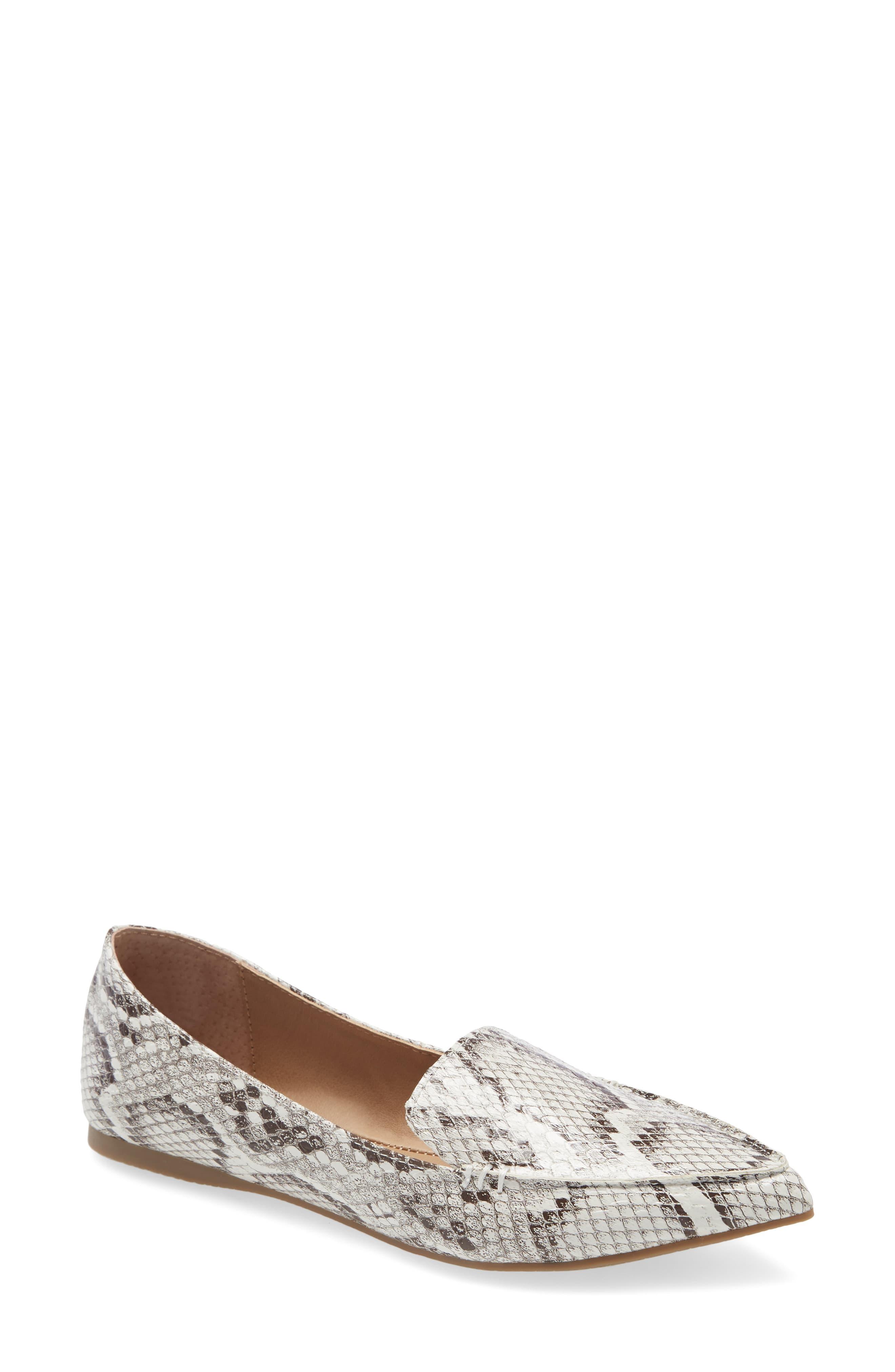 Steve Madden Feather Loafer Flat in Bone Snake Print (Black) - Lyst