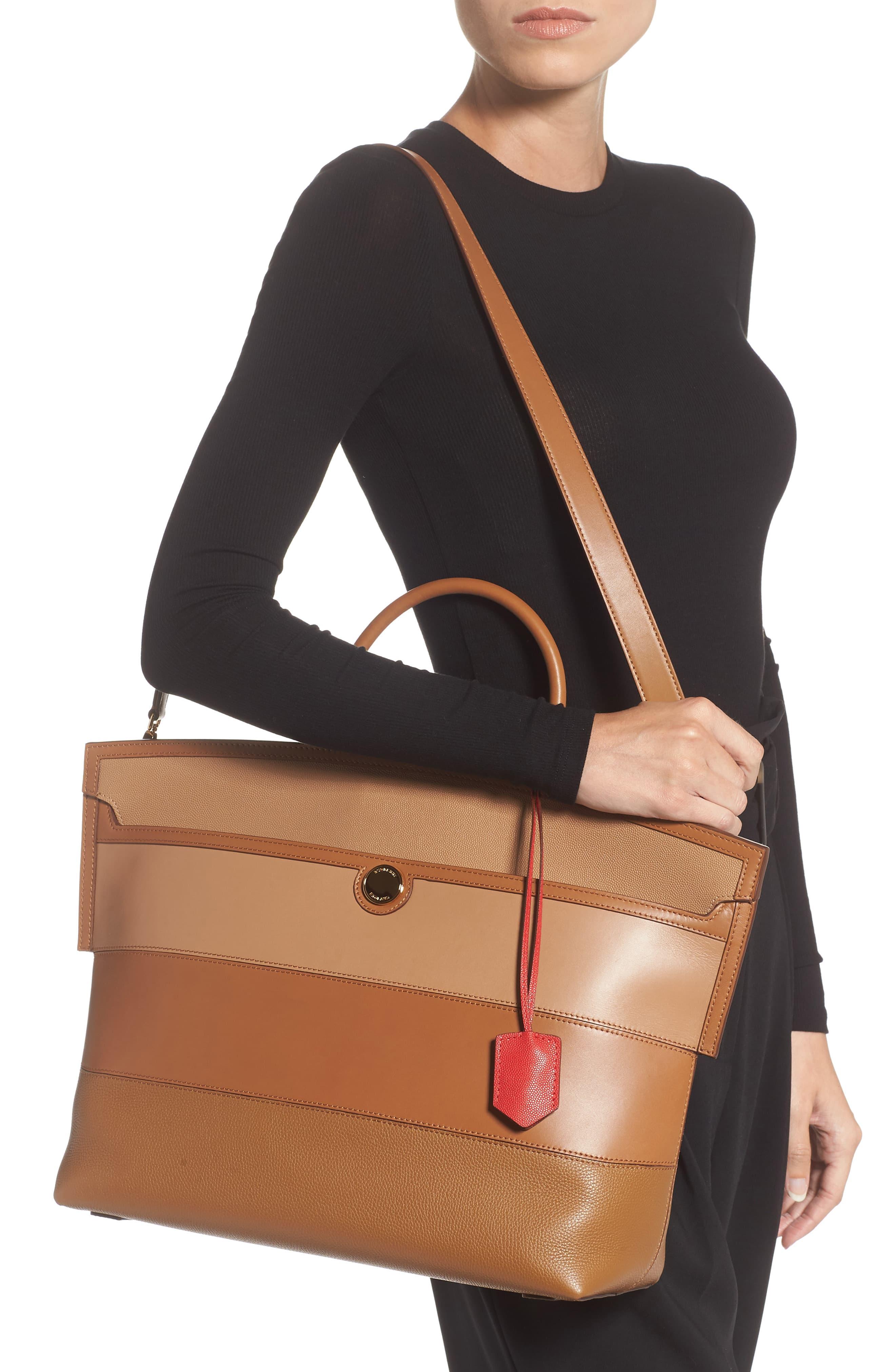 Burberry Society Leather Tote Bag in Brown Save 50 Lyst