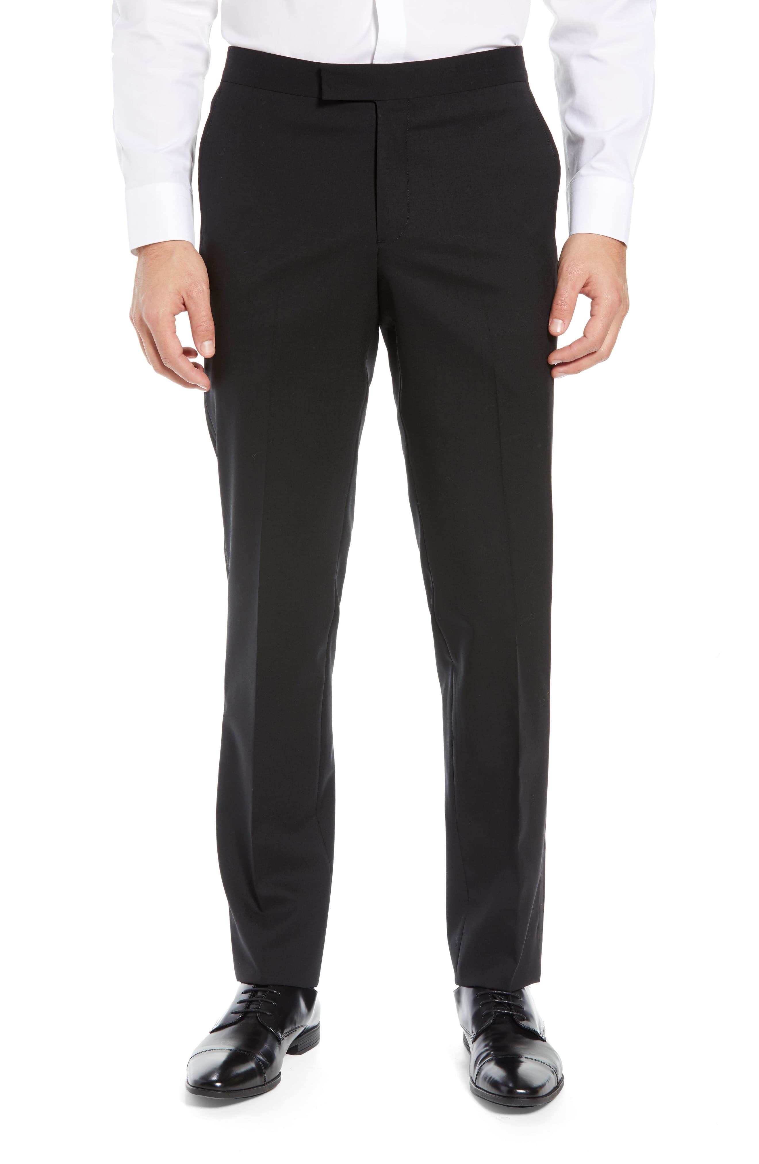 Nordstrom Slim Fit Stretch Wool Tuxedo Dress Pants in Black for Men ...