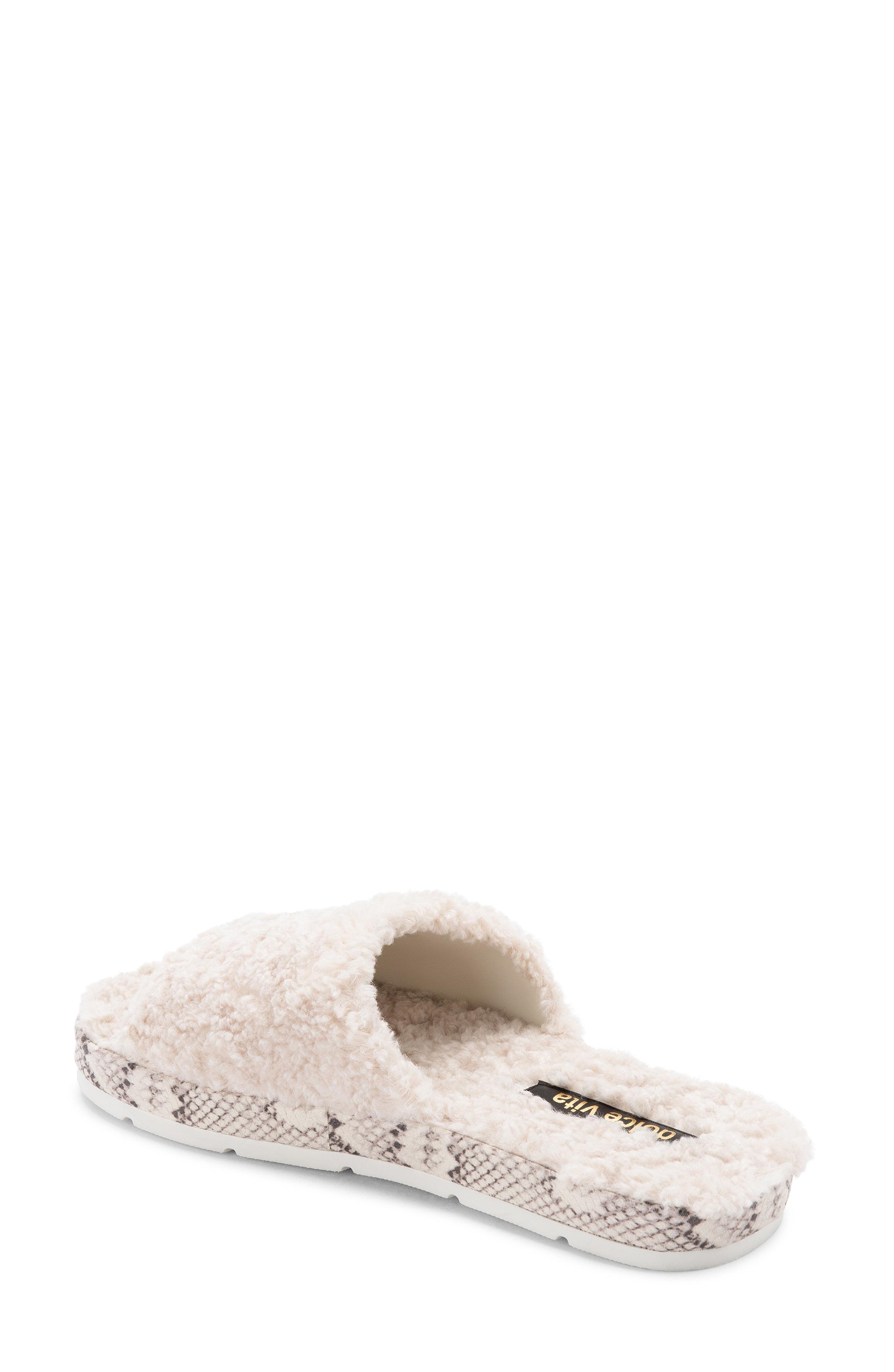 dolce vita faux fur slides