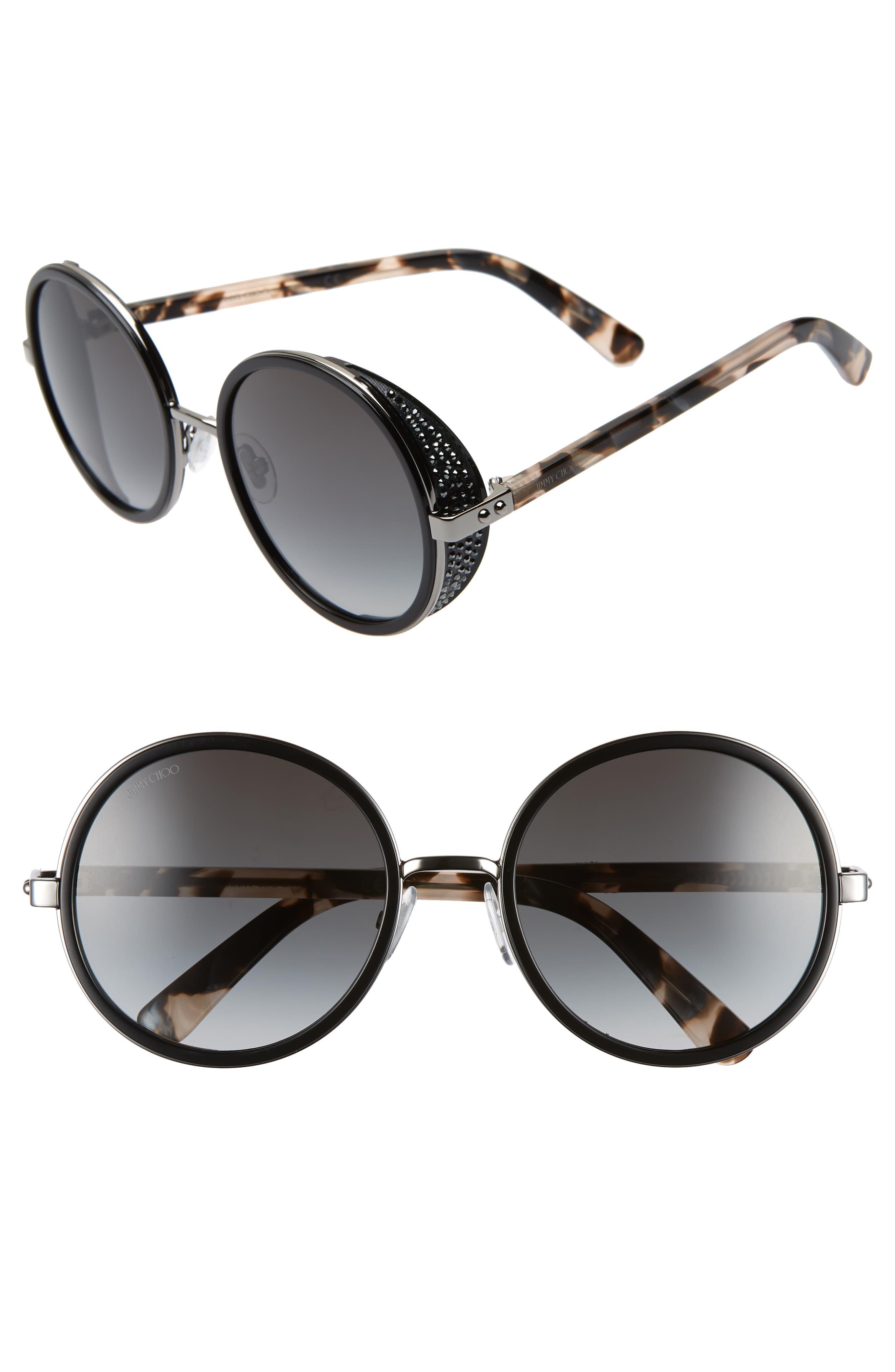 Jimmy Choo Andiens 54mm Round Sunglasses in Black Lyst