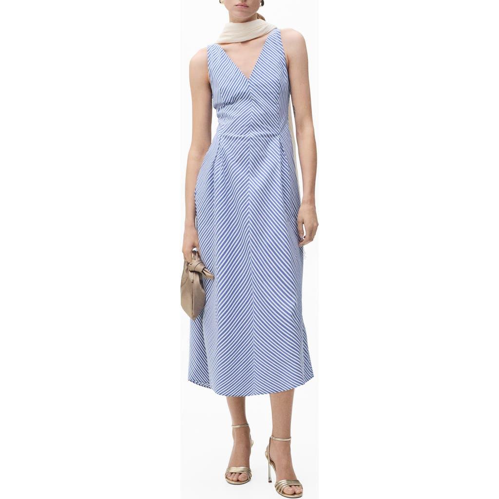 mango striped cotton dress Striped woven cotton dress