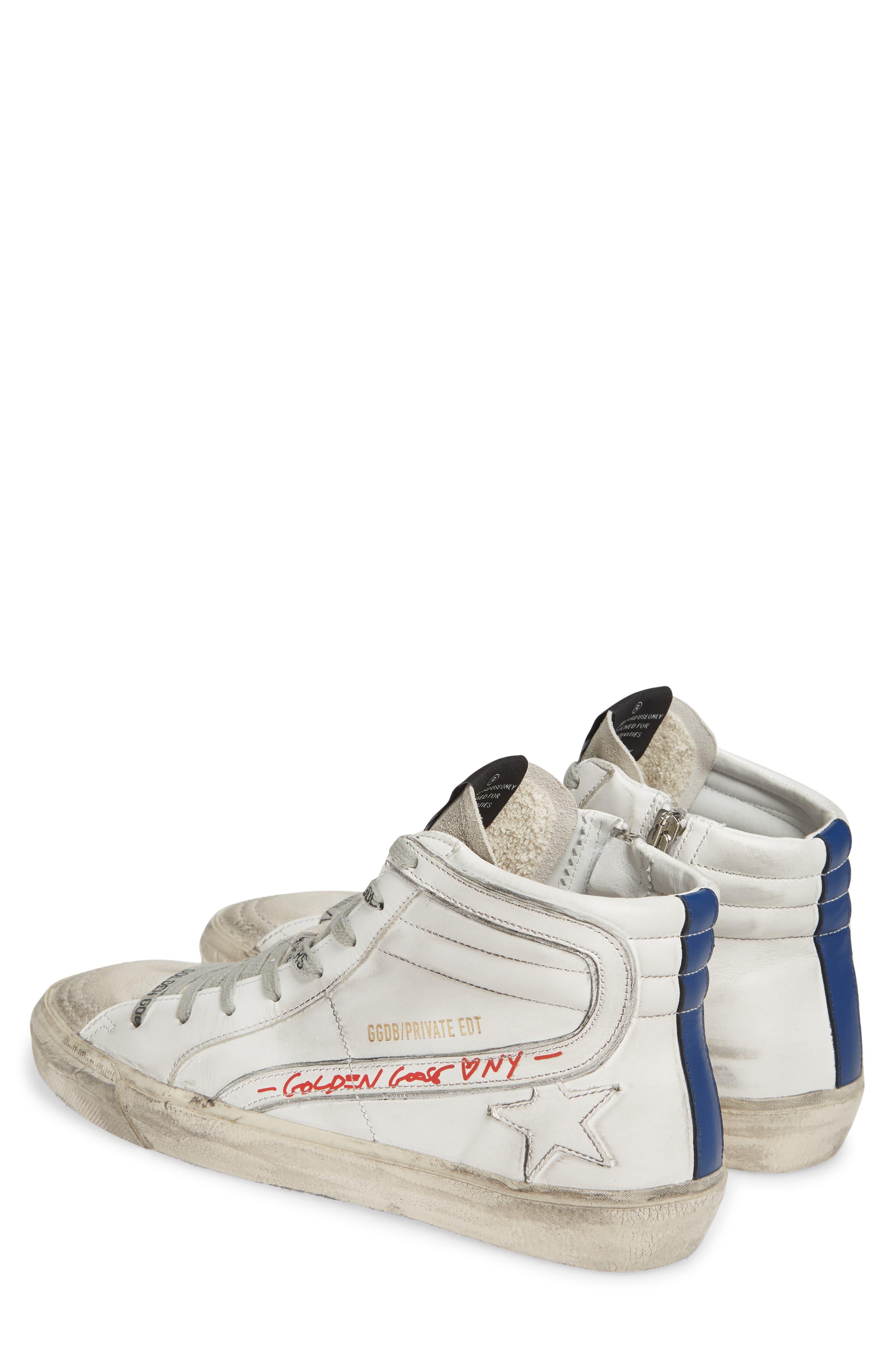 Golden Goose Deluxe Brand Slide Nyc Graphic High Top Sneaker in White - Lyst