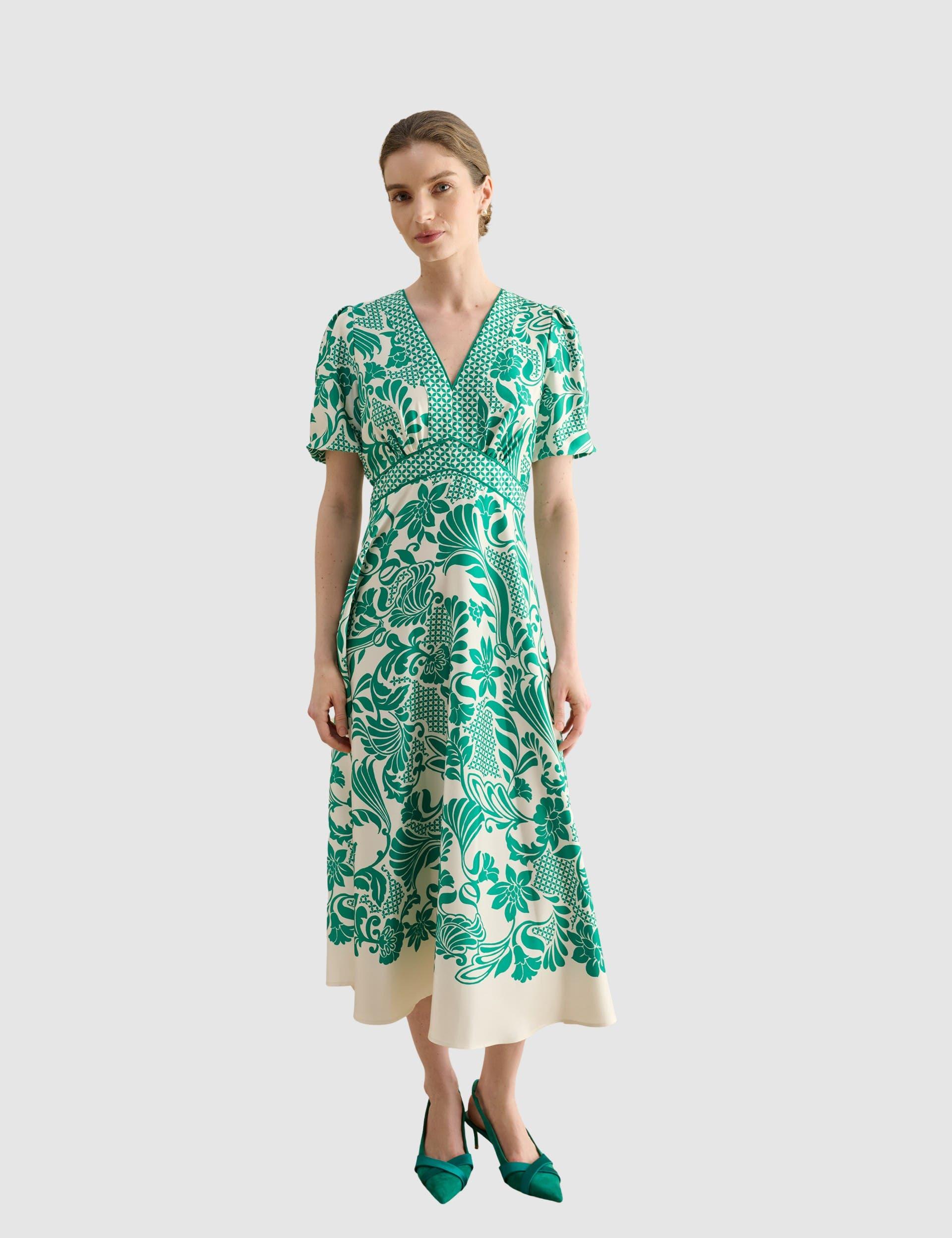 hobbs green dress sale Dresses for Women long ruffle dress
