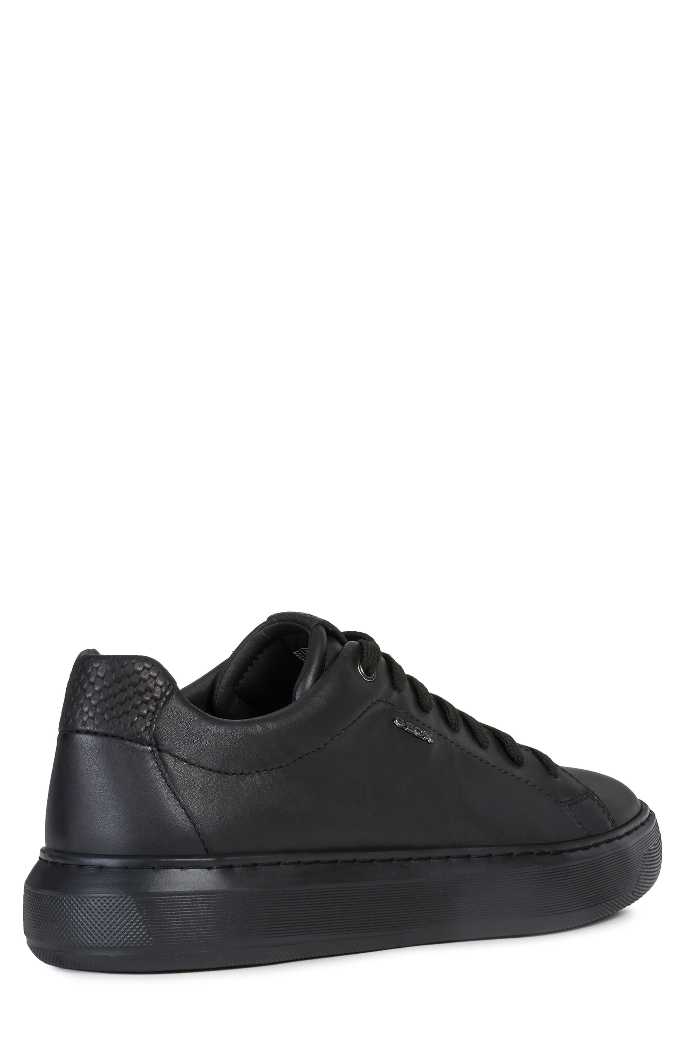 Geox Leather Deiven 16 Sneaker in Black 