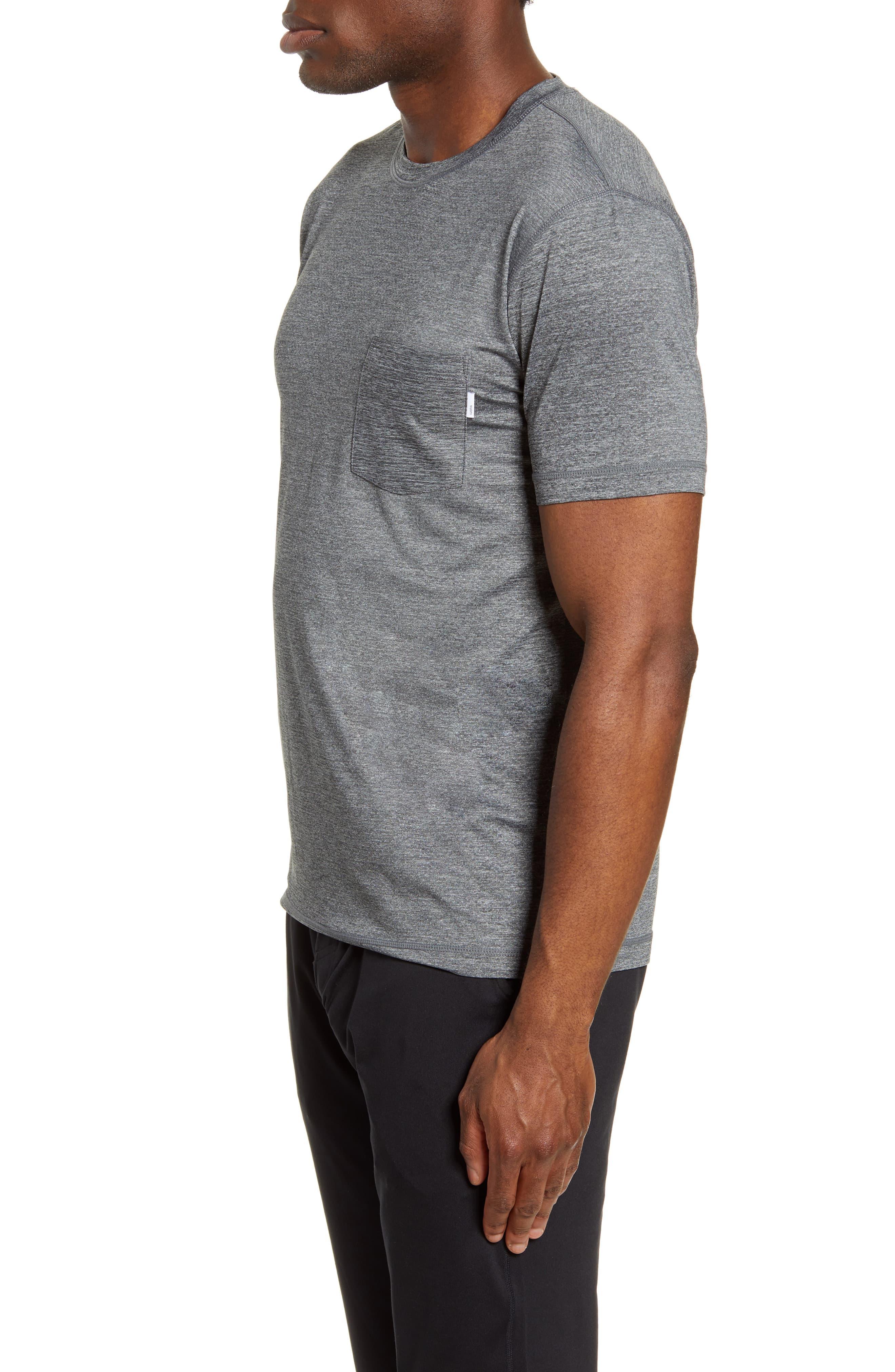 Vuori Tradewind Pocket Performance T-shirt in Heather Grey (Gray) for