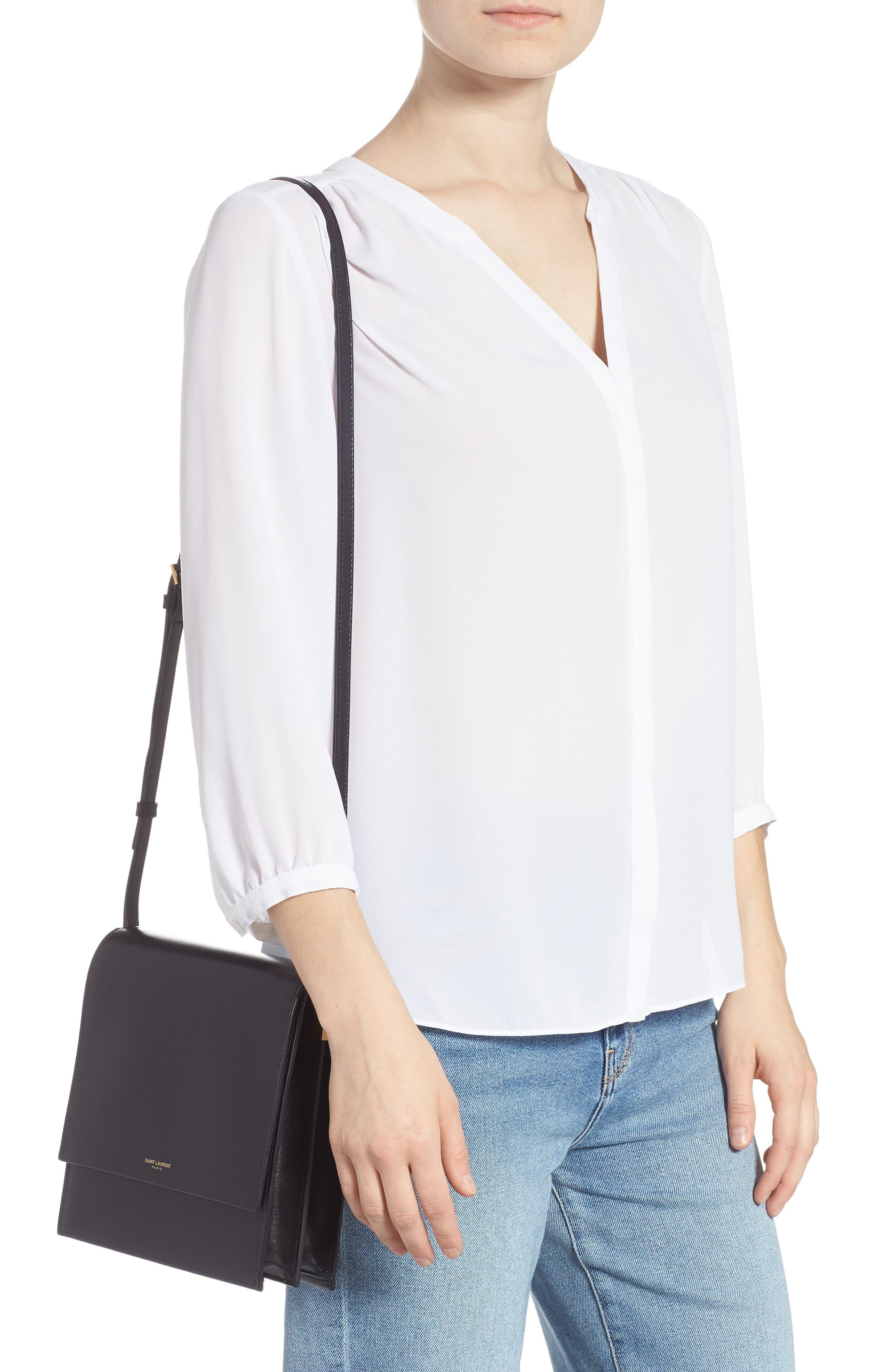 saint laurent sao leather shoulder bag