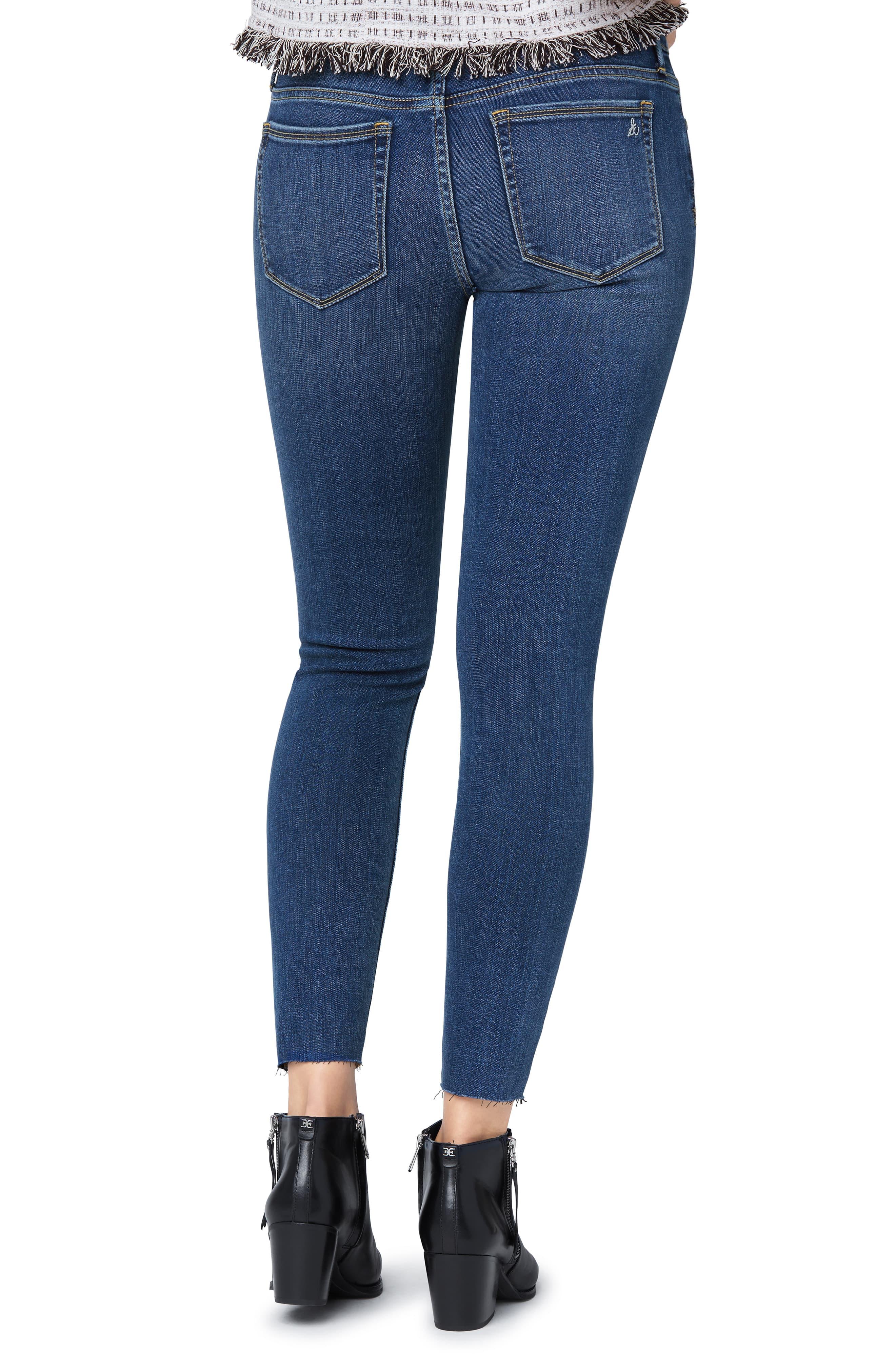 raw hem ankle skinny jeans