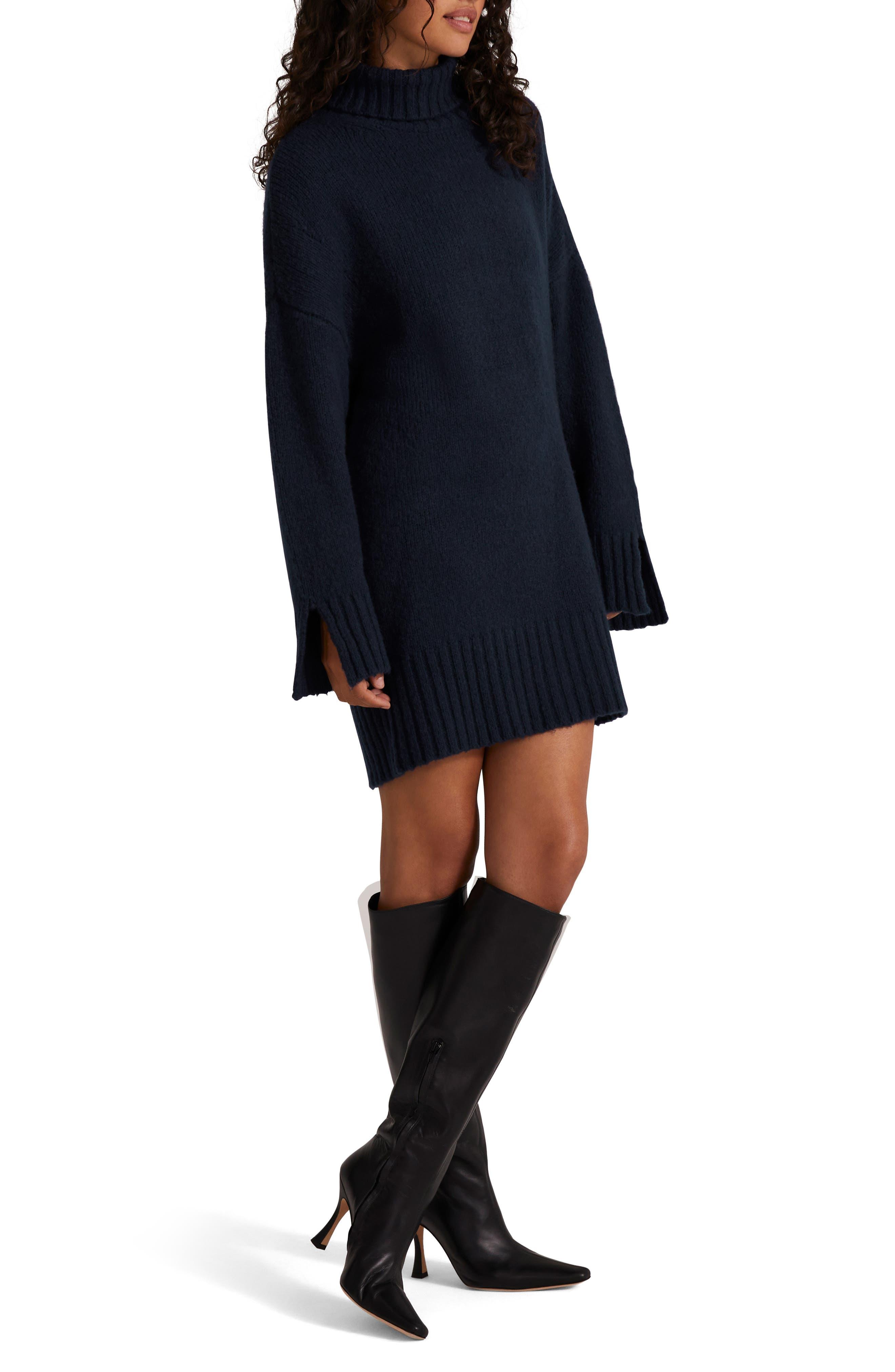 FAVORITE DAUGHTER The St. James Wool & Cashmere Blend Turtleneck Sweater  Dress in Blue | Lyst