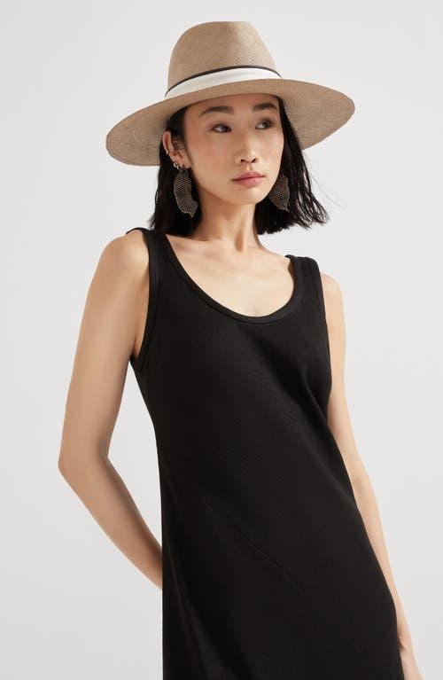 Brunello Cucinelli Fluid Twill Tank Dress in Black | Lyst