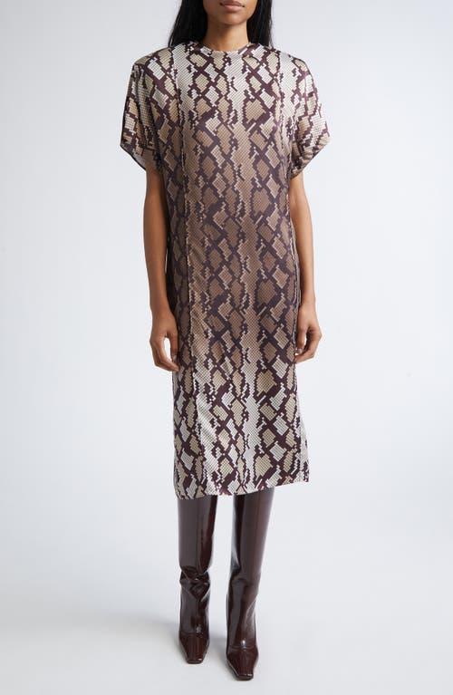 snakeskin satin dress Noelle Snakeskin Satin Midi Dress