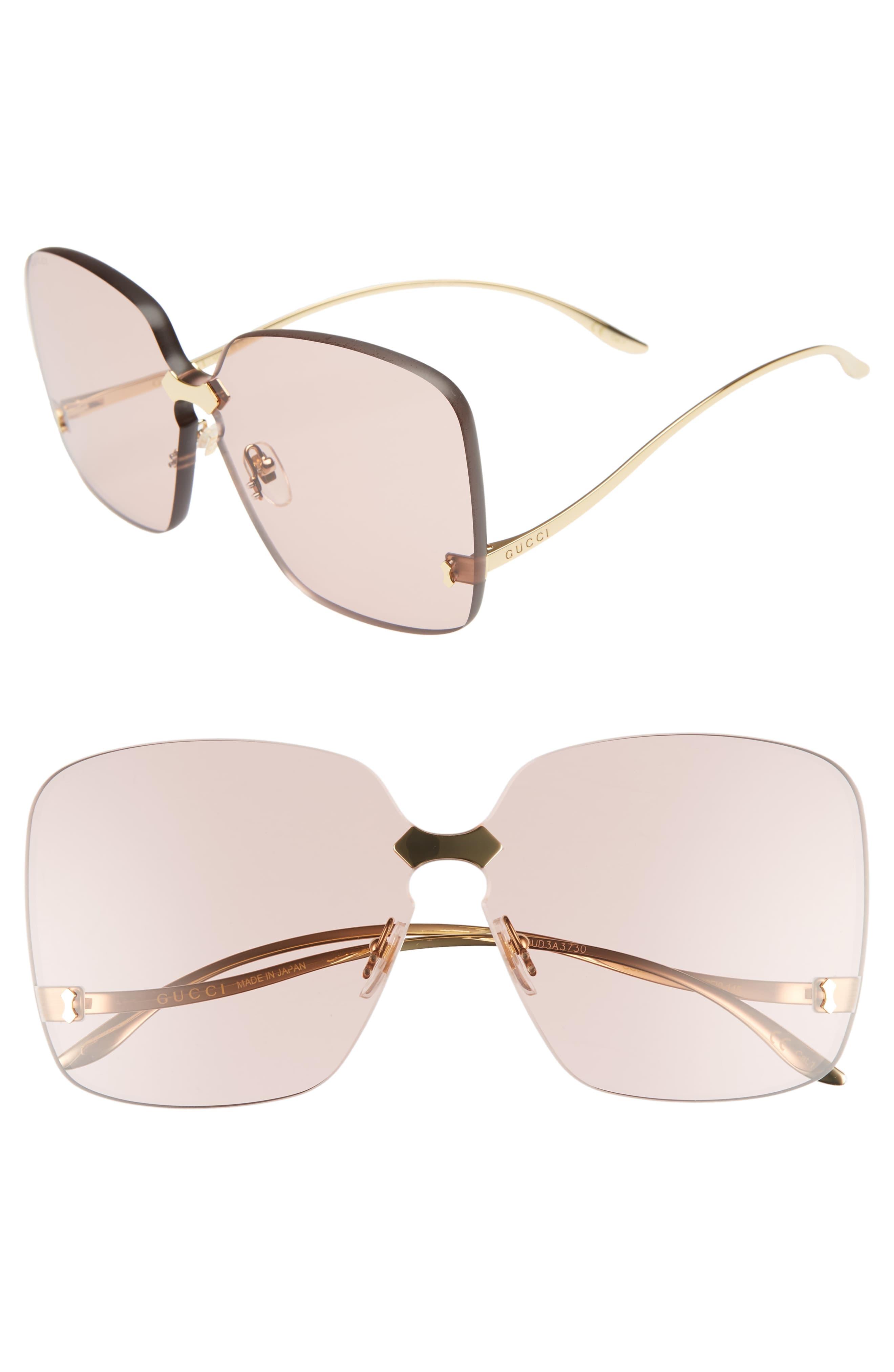 gucci 99mm rimless sunglasses